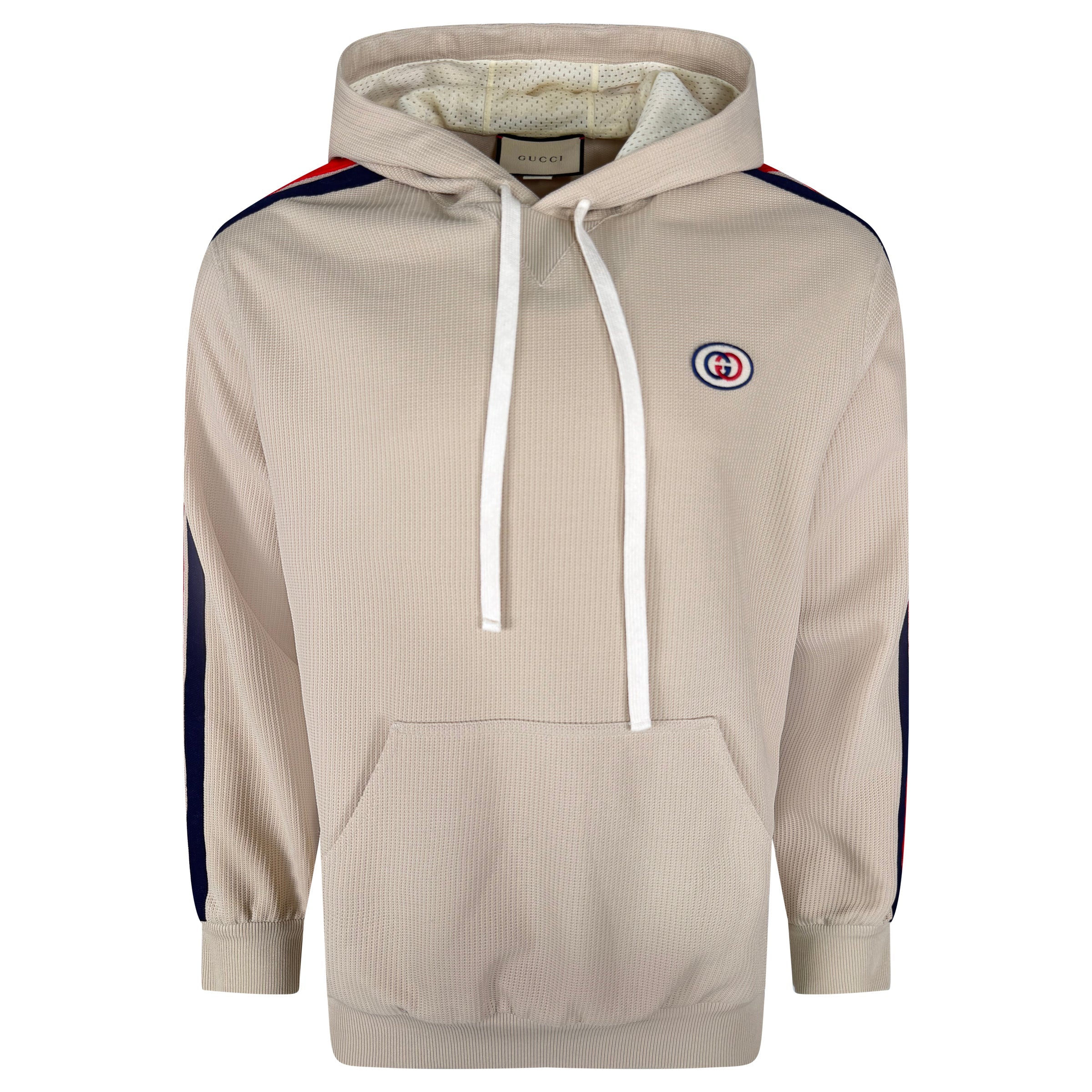 GUCCI BEIGE LOGO HOODIE - XL | PRE OWNED - Affluent ArchivesUsed HIGH END DESIGNER CLOTHING