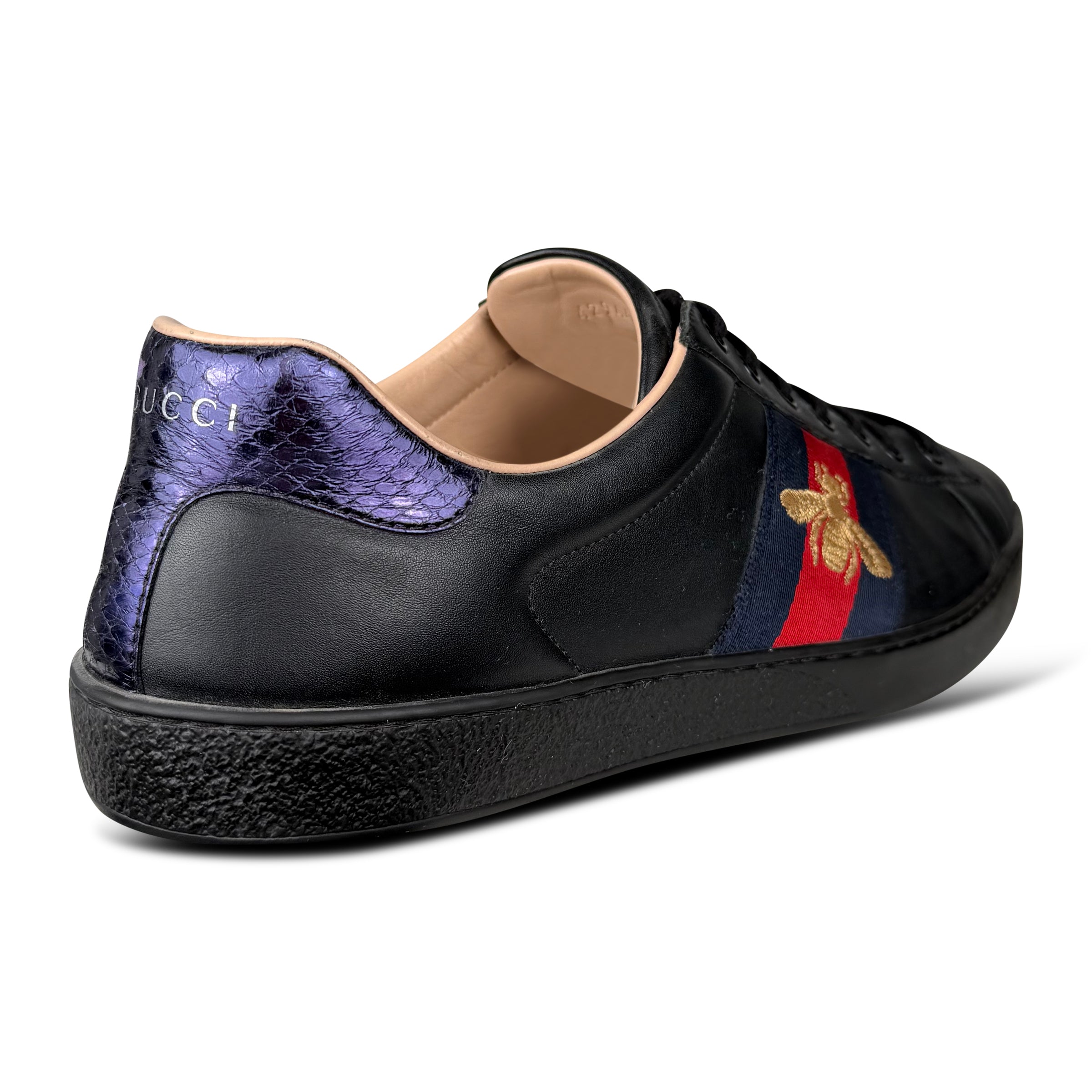 GUCCI BLACK LOW ACE SNEAKER - UK 10 (44) - Affluent ArchivesUsed HIGH END DESIGNER CLOTHING