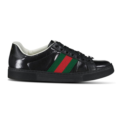 GUCCI BLACK LOW TRAINER - UK 8.5 (42.5) - Affluent ArchivesUsed HIGH END DESIGNER CLOTHING