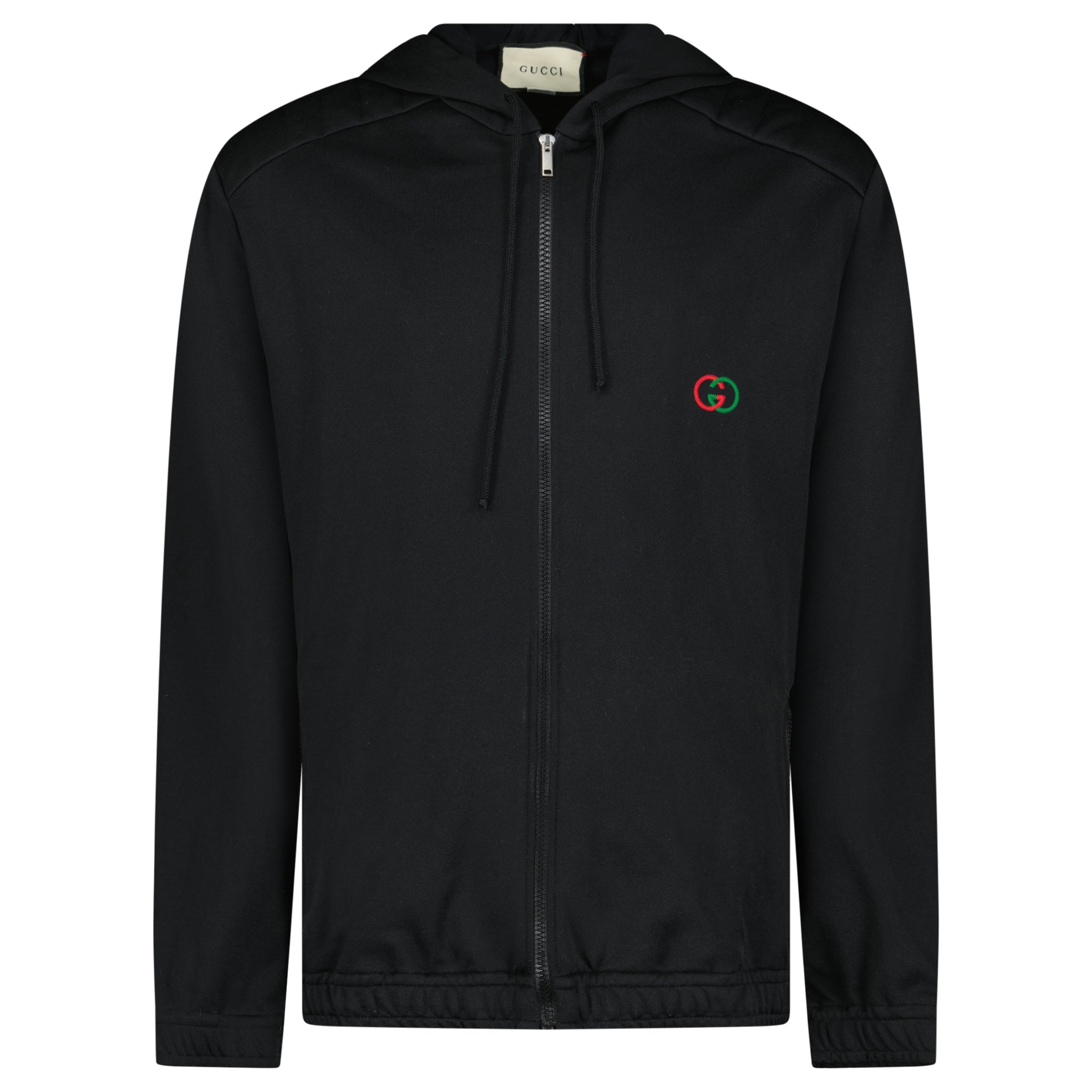 GUCCI BLACK TRACK JACKET - LARGE (Fits XL) | PRE OWNED - Affluent ArchivesUsed HIGH END DESIGNER CLOTHING