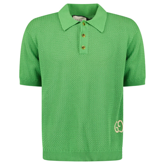GUCCI GREEN KNITTED POLO - XL (Fits L) NEW WITH TAGS - Affluent ArchivesUsed HIGH END DESIGNER CLOTHING