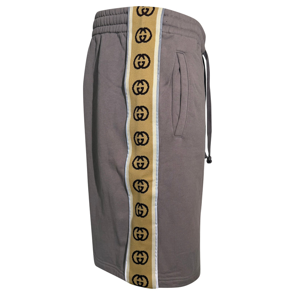 GUCCI GREY TRACK SHORTS - Large | PRE OWNED - Affluent ArchivesUsed HIGH END DESIGNER CLOTHING
