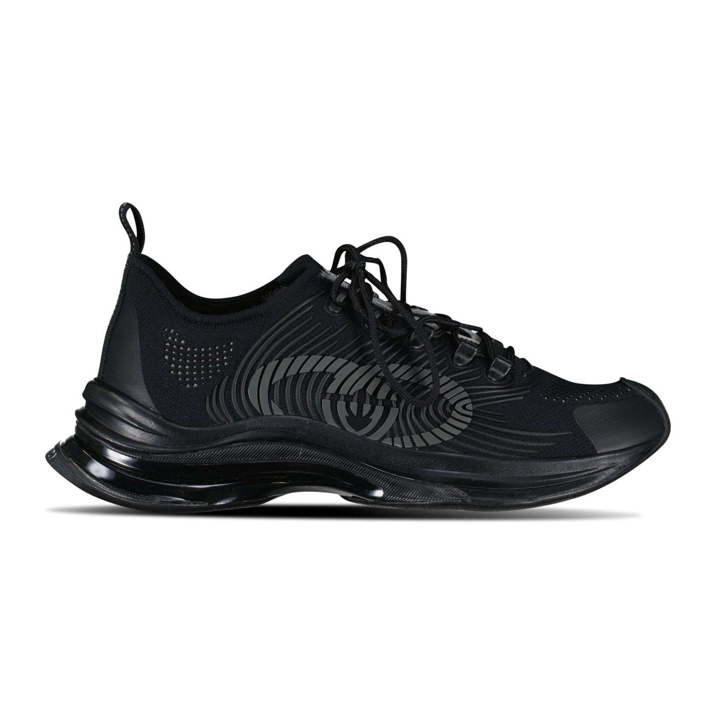 GUCCI LOGO ACTIVE TRAINER BLACK - 9 (43) - Affluent ArchivesUsed HIGH END DESIGNER CLOTHING