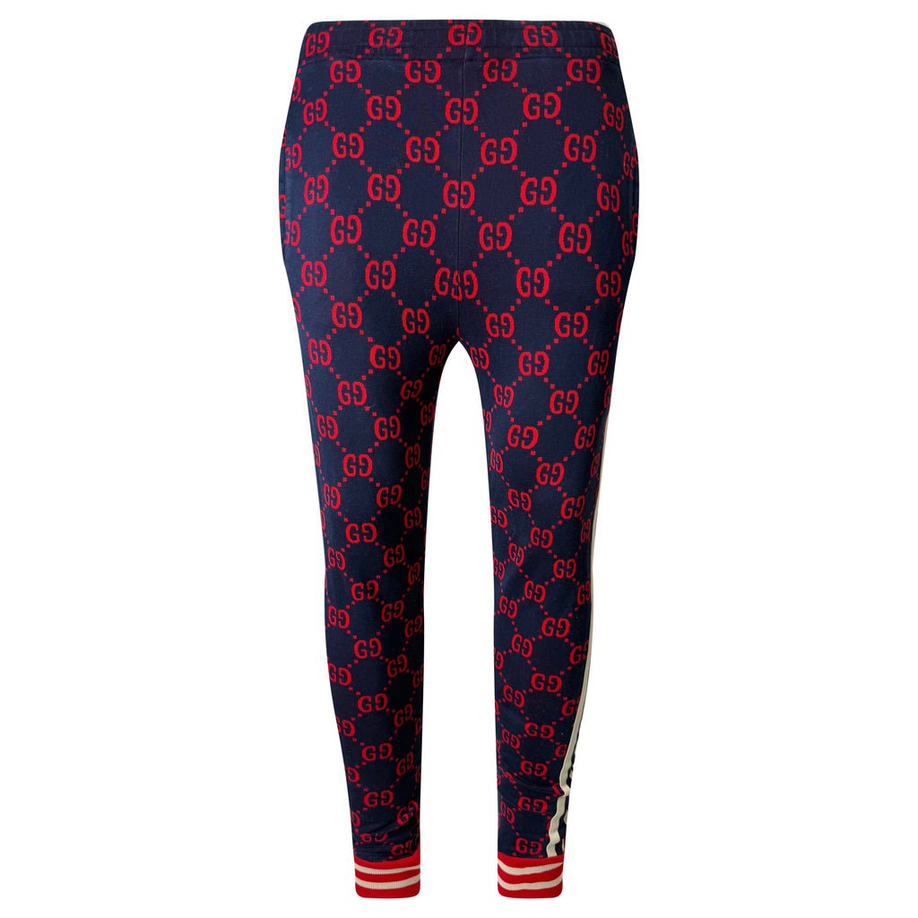 GUCCI NAVY GG TRACKPANTS - SMALL - Affluent ArchivesUsed HIGH END DESIGNER CLOTHING