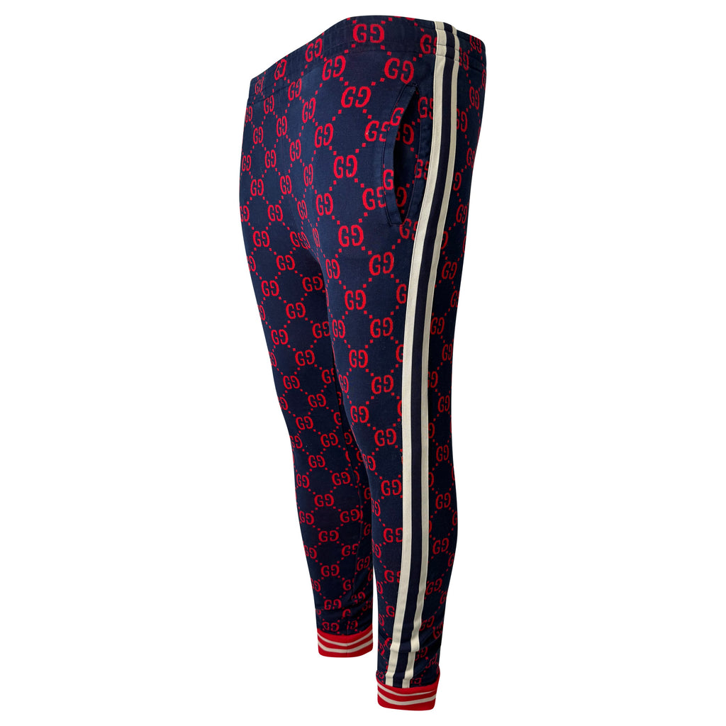 GUCCI NAVY GG TRACKPANTS - SMALL - Affluent ArchivesUsed HIGH END DESIGNER CLOTHING