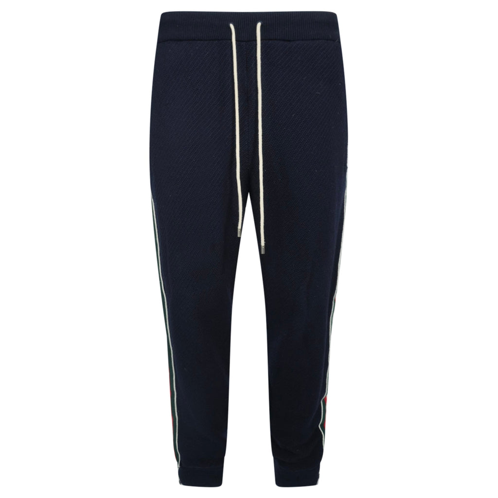 GUCCI NAVY KNITTED GG TRACKPANTS - XL | PRE OWNED - Affluent ArchivesUsed HIGH END DESIGNER CLOTHING