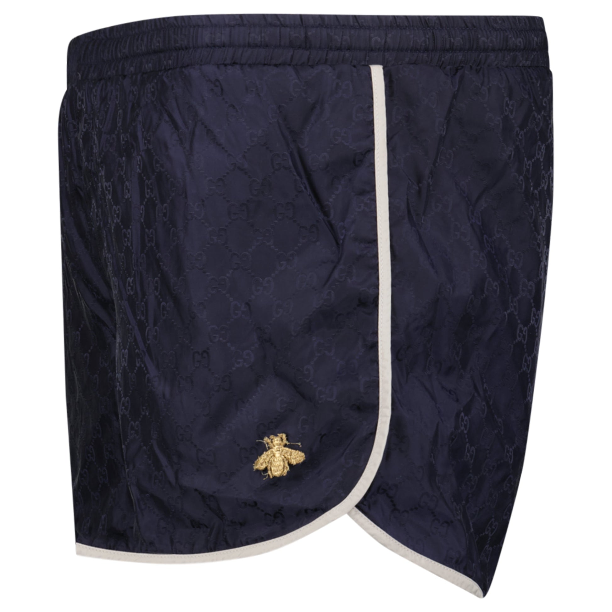 GUCCI NAVY LOGO SWIM SHORTS - MEDIUM (Fit S/M) - Affluent ArchivesUsed HIGH END DESIGNER CLOTHING