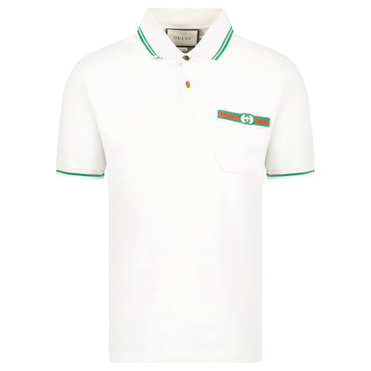GUCCI POLO WHITE - XS (Fits XL) - Affluent ArchivesUsed HIGH END DESIGNER CLOTHING