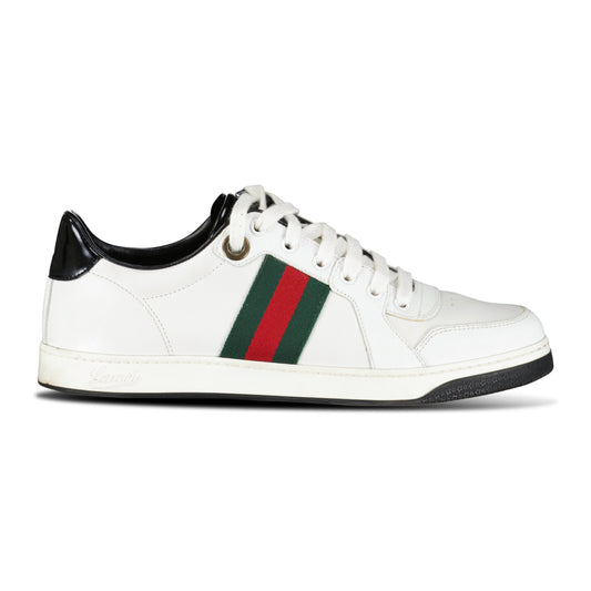 GUCCI WHITE LOW SNEAKER - UK 6 (Fit 7) - Affluent ArchivesUsed HIGH END DESIGNER CLOTHING