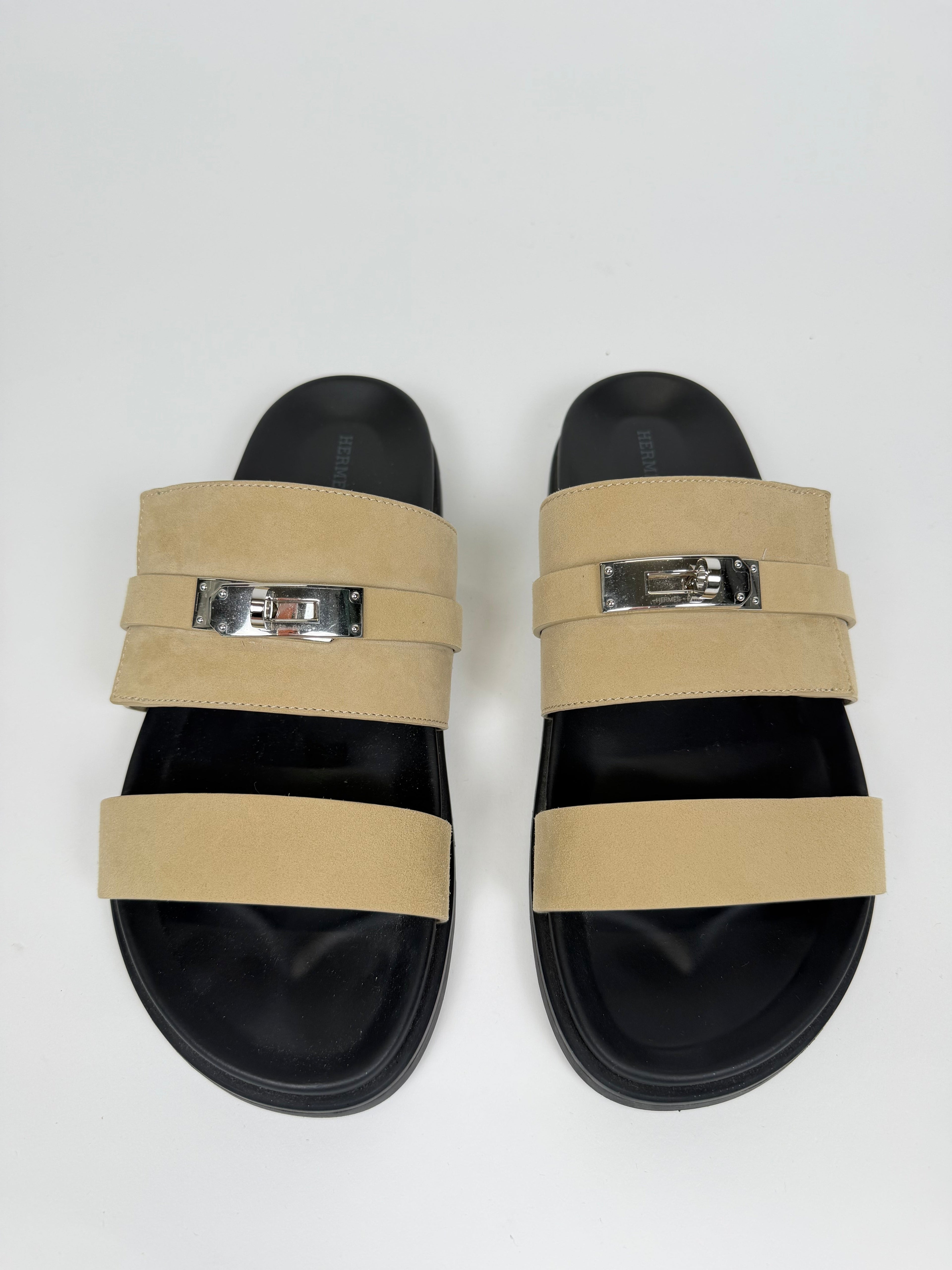 HERMES BEIGE JACKSON SANDAL - UK 9 (Fits 10) | PRE OWNED - Affluent ArchivesUsed HIGH END DESIGNER CLOTHING