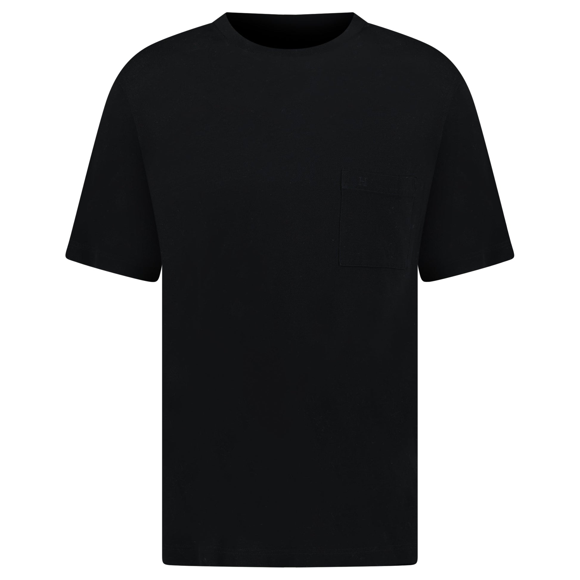 HERMES BLACK POCKET H T SHIRT - LARGE - Affluent ArchivesUsed HIGH END DESIGNER CLOTHING