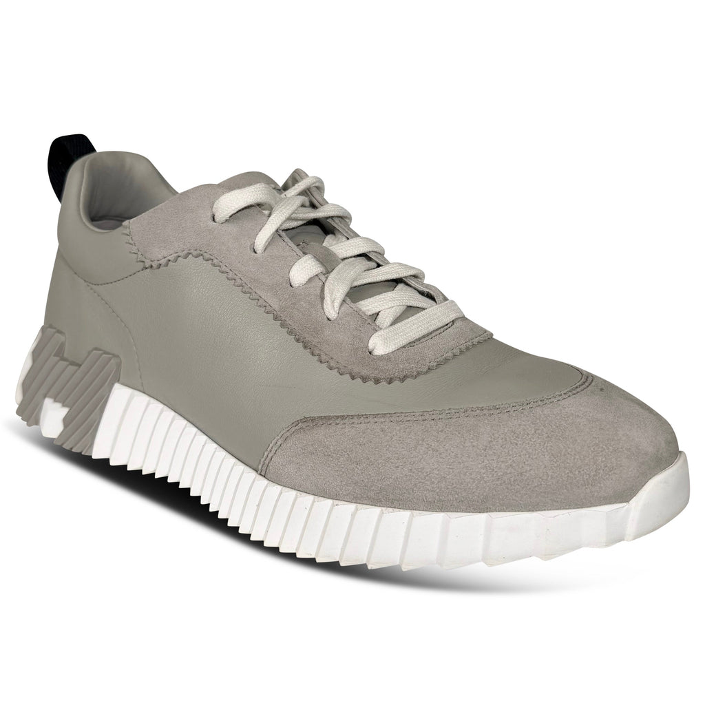 HERMES BOUNCING GREY LEATHER / SUEDE TRAINER - UK 6.5 (Fits 7) | PRE OWNED - Affluent ArchivesUsed HIGH END DESIGNER CLOTHING