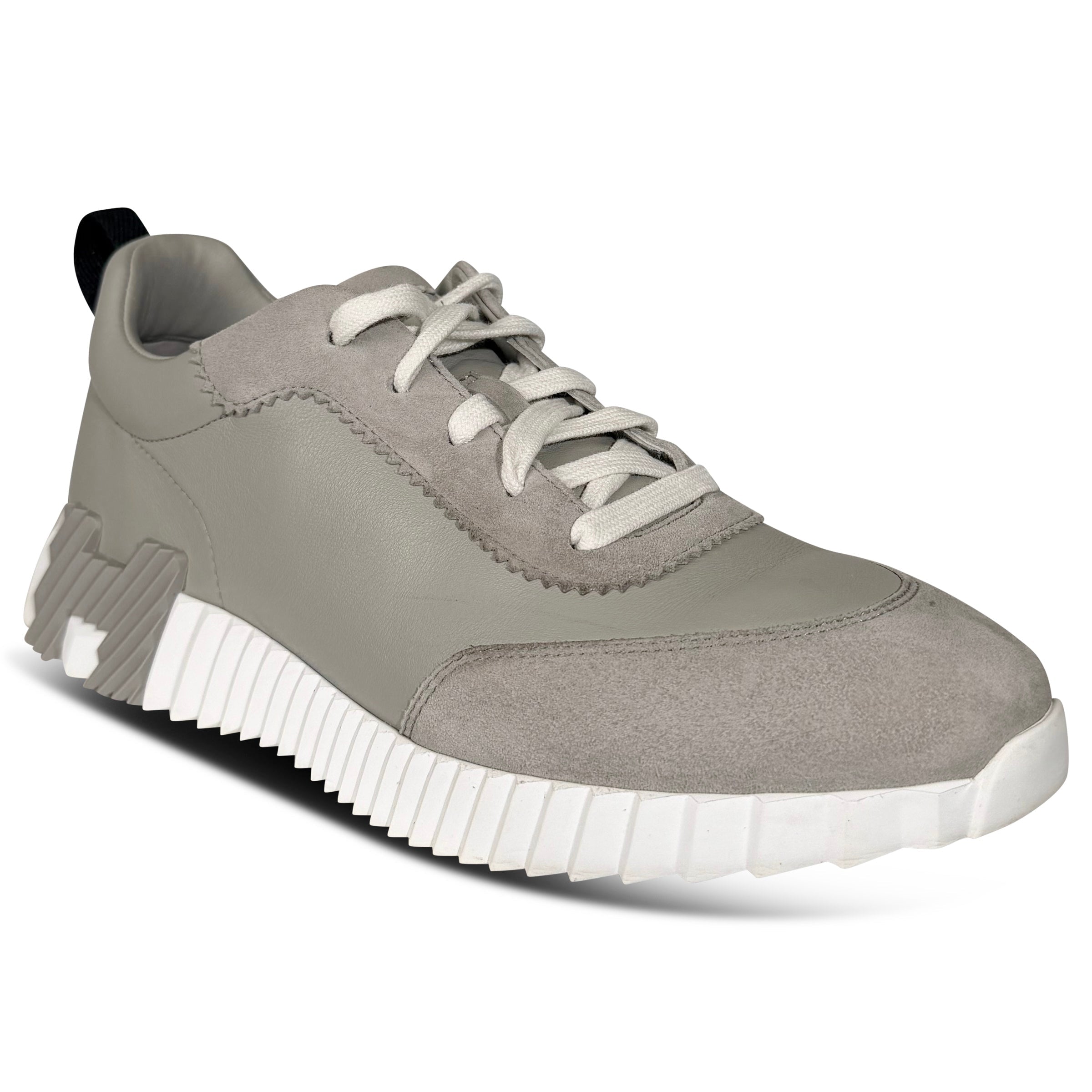 HERMES BOUNCING GREY LEATHER / SUEDE TRAINER - UK 6.5 (Fits 7) | PRE OWNED - Affluent ArchivesUsed HIGH END DESIGNER CLOTHING