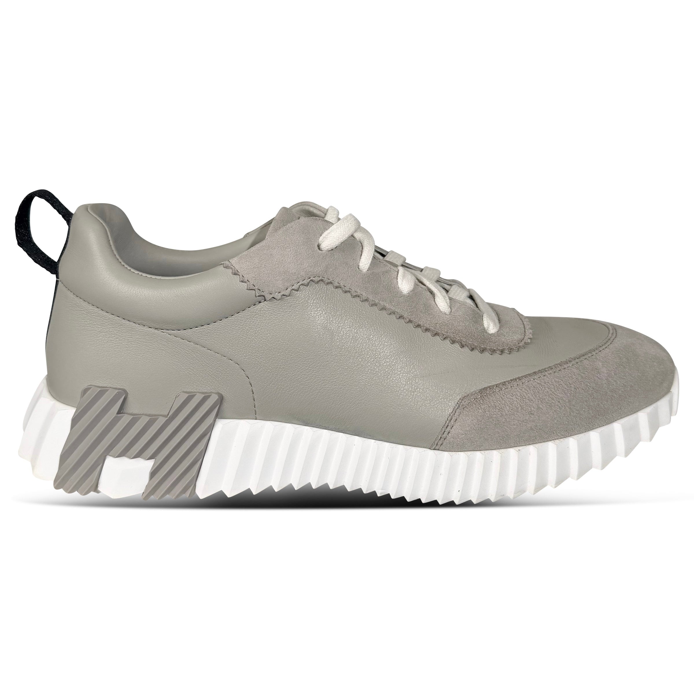 HERMES BOUNCING GREY LEATHER / SUEDE TRAINER - UK 6.5 (Fits 7) | PRE OWNED - Affluent ArchivesUsed HIGH END DESIGNER CLOTHING
