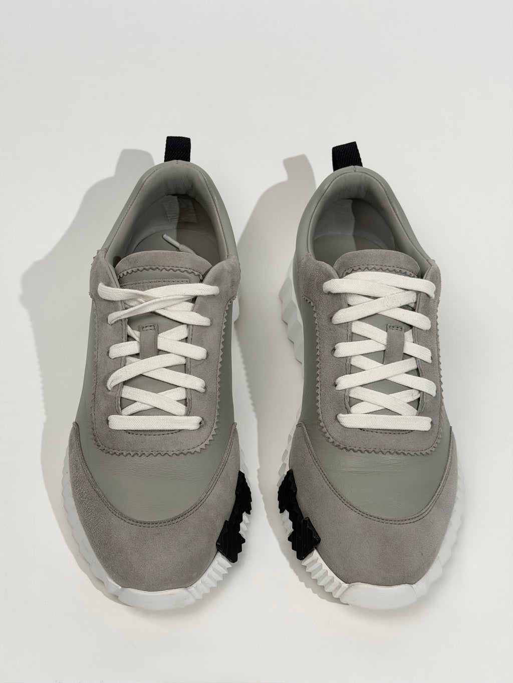 HERMES BOUNCING GREY LEATHER / SUEDE TRAINER - UK 6.5 (Fits 7) | PRE OWNED - Affluent ArchivesUsed HIGH END DESIGNER CLOTHING