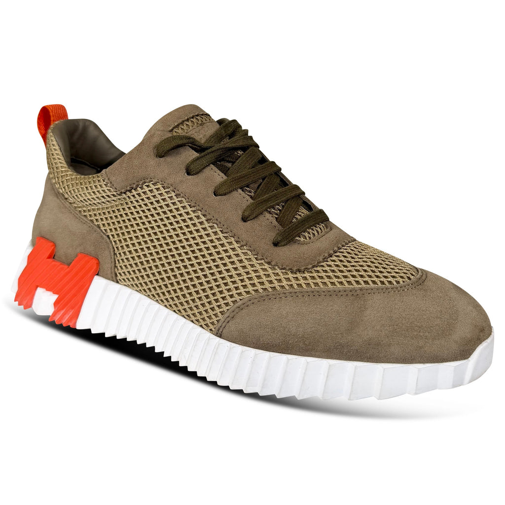 HERMES BOUNCING KHAKI TRAINER - UK 8 (Fits 8.5) | PRE OWNED - Affluent ArchivesUsed HIGH END DESIGNER CLOTHING