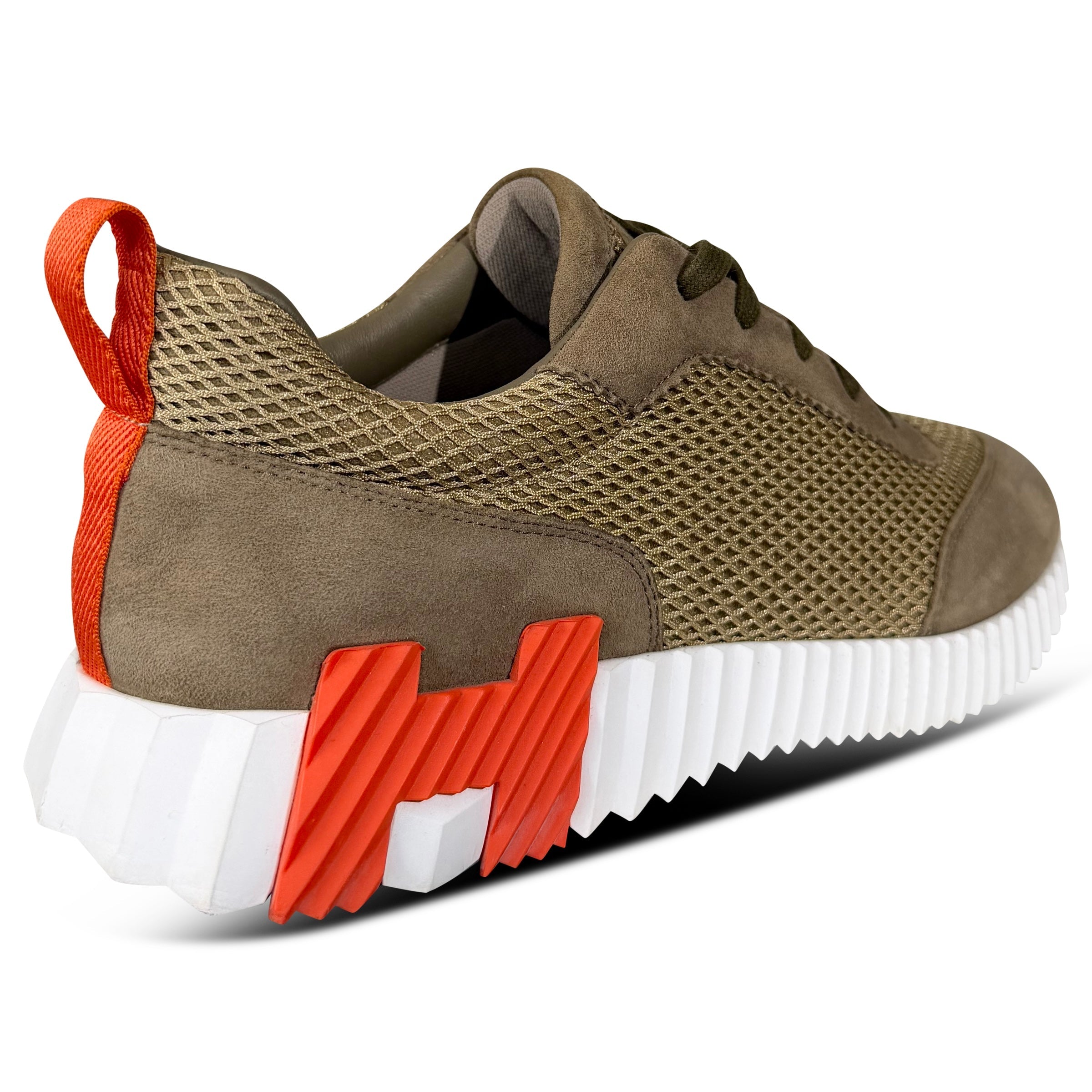 HERMES BOUNCING KHAKI TRAINER - UK 8 (Fits 8.5) | PRE OWNED - Affluent ArchivesUsed HIGH END DESIGNER CLOTHING