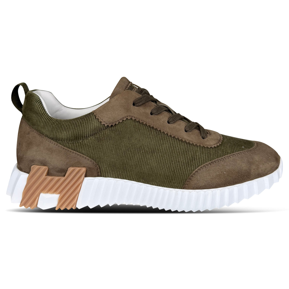 HERMES BOUNCING KHAKI TRAINER - UK 9 (Fits 9.5) | PRE OWNED - Affluent ArchivesUsed HIGH END DESIGNER CLOTHING