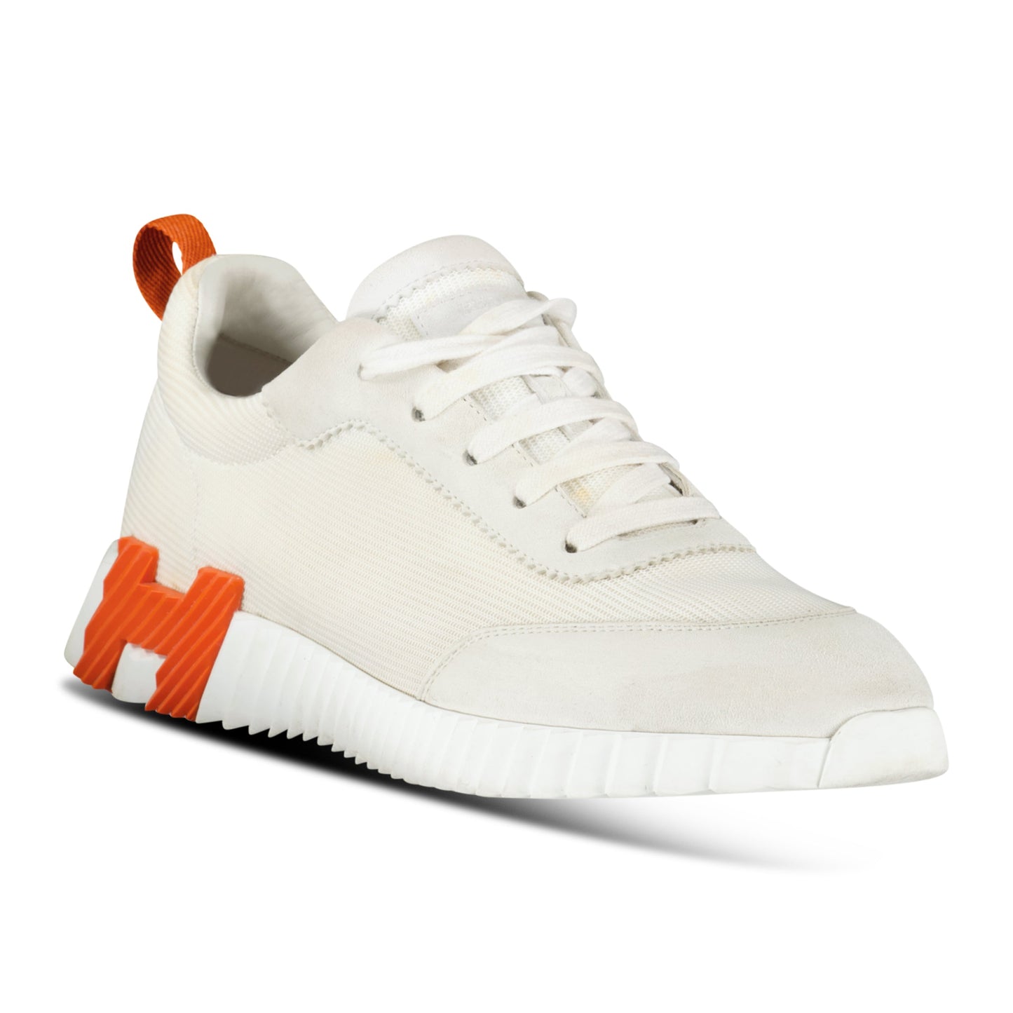HERMES BOUNCING SNEAKER WHITE / BEIGE - UK 8.5 (42.5) - Affluent ArchivesUsed HIGH END DESIGNER CLOTHING