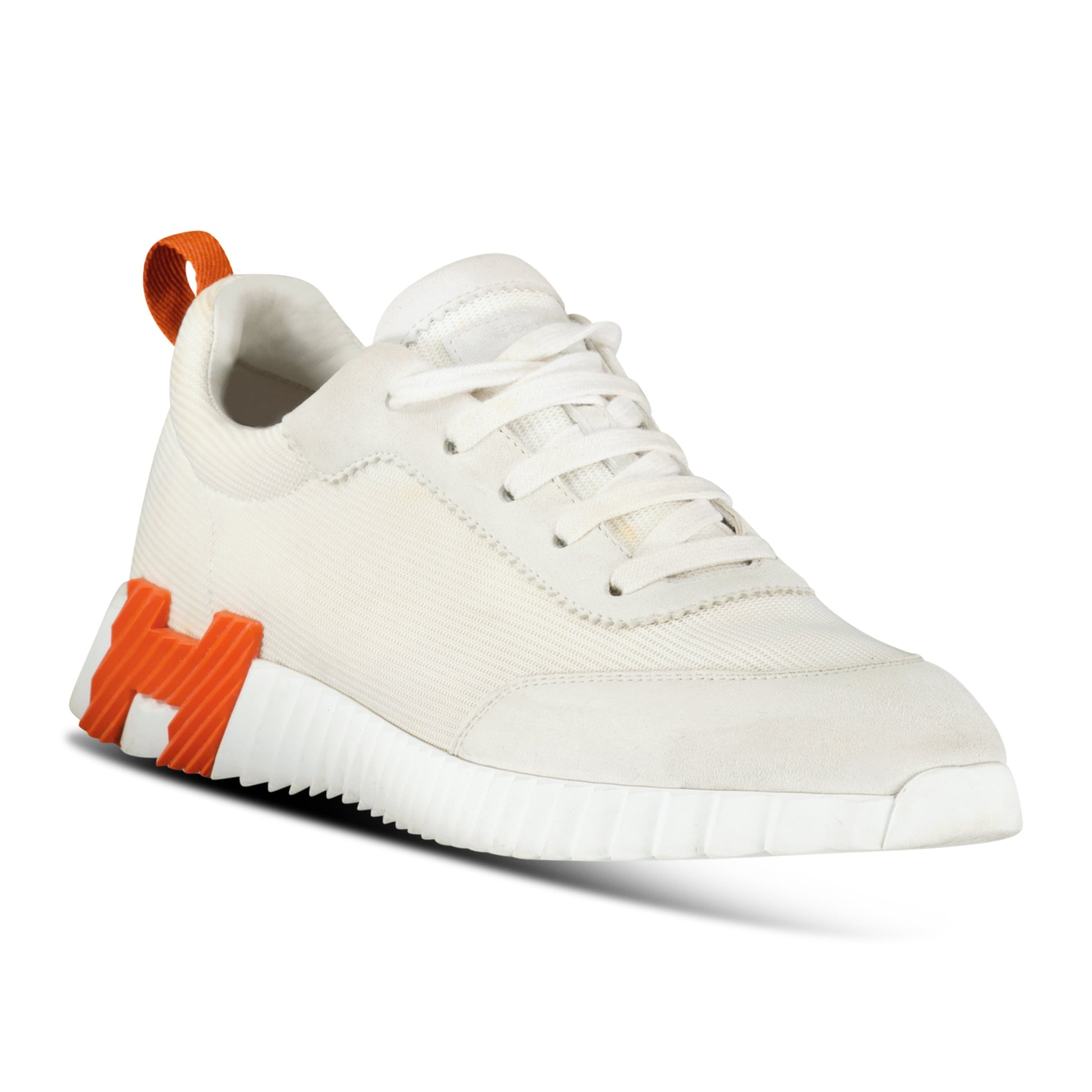 HERMES BOUNCING SNEAKER WHITE / BEIGE - UK 8.5 (42.5) - Affluent ArchivesUsed HIGH END DESIGNER CLOTHING