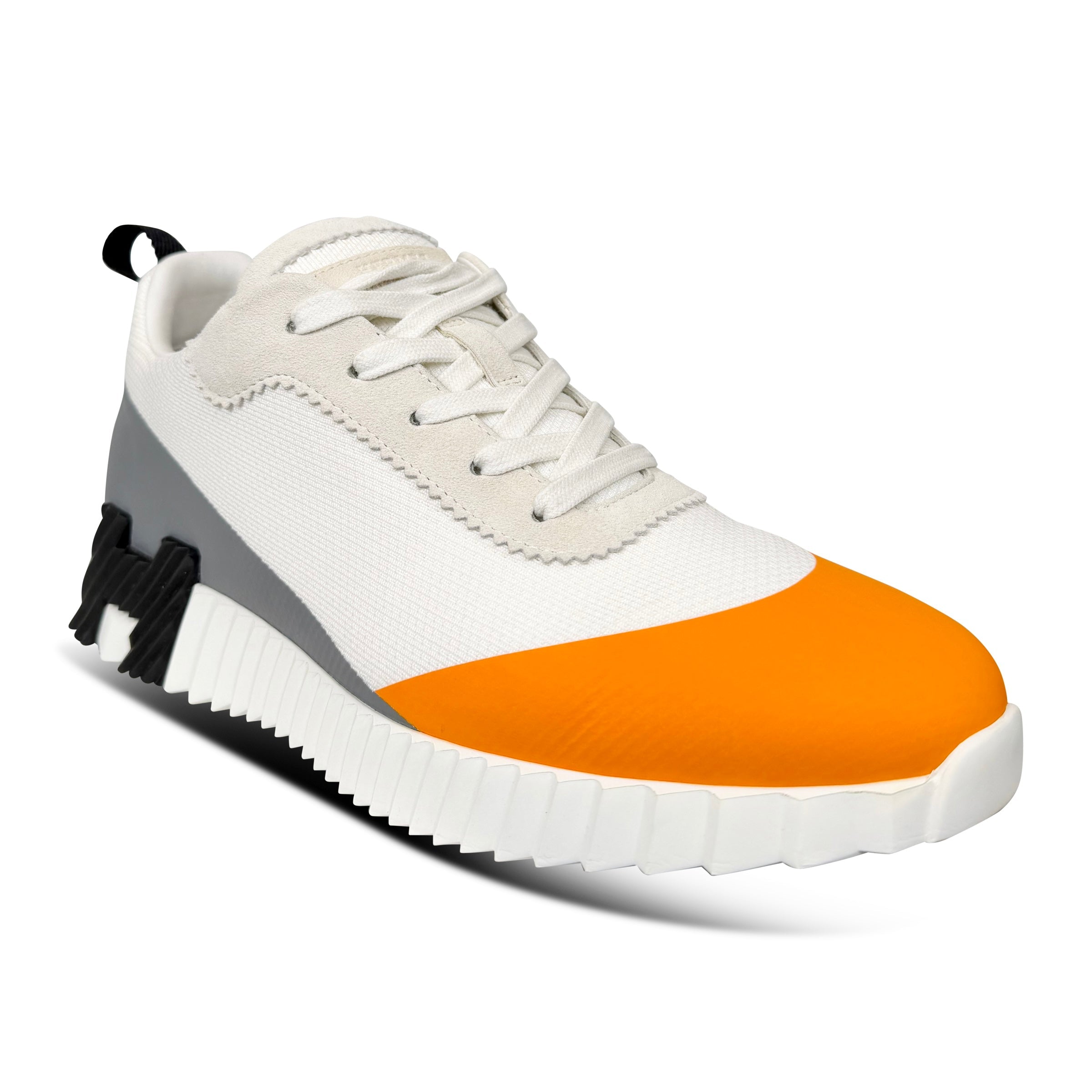 HERMES BOUNCING SNEAKER WHITE / GREY / ORANGE - UK 6 (Fits 7) | PRE OWNED - Affluent ArchivesUsed HIGH END DESIGNER CLOTHING