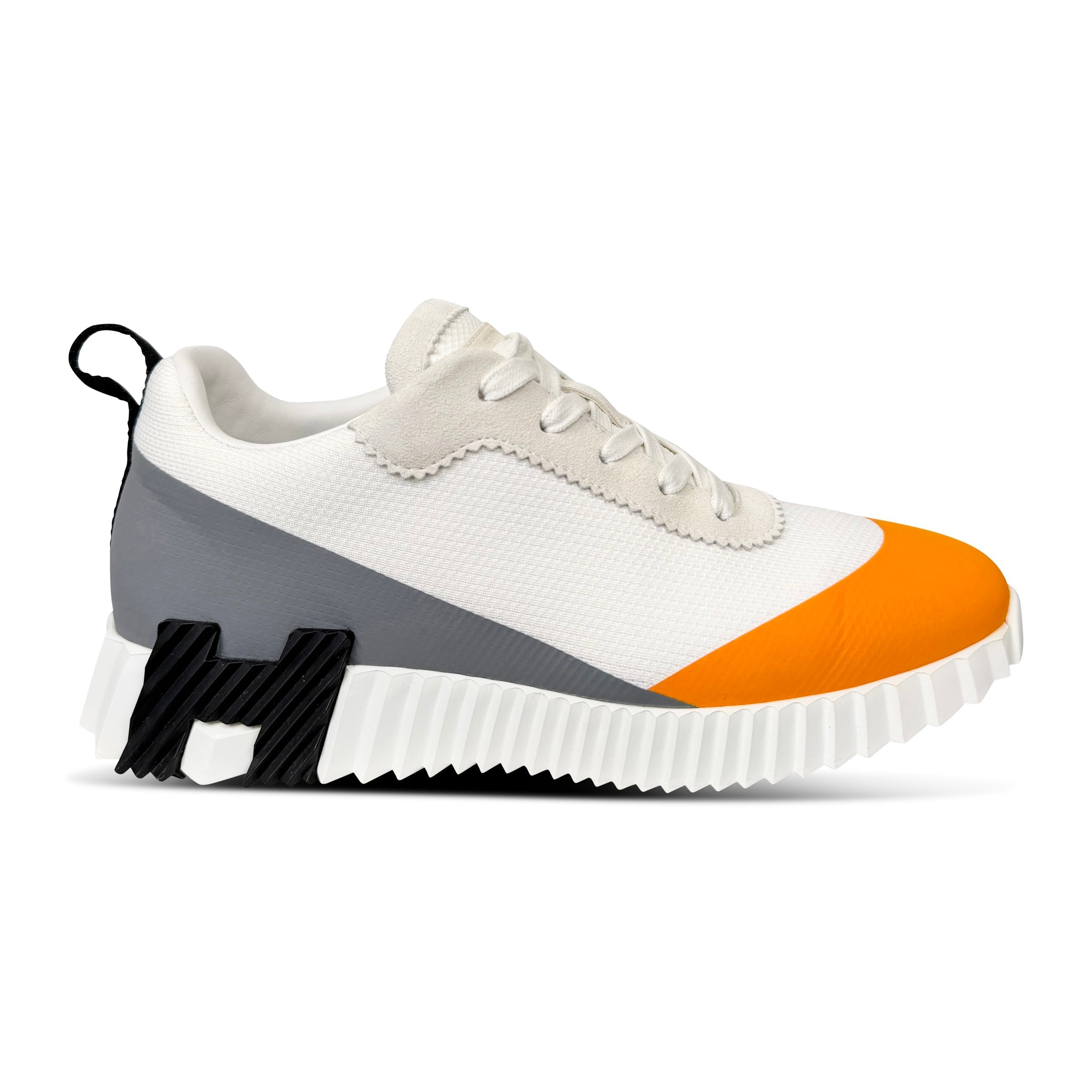 HERMES BOUNCING SNEAKER WHITE / GREY / ORANGE - UK 6 (Fits 7) | PRE OWNED - Affluent ArchivesUsed HIGH END DESIGNER CLOTHING