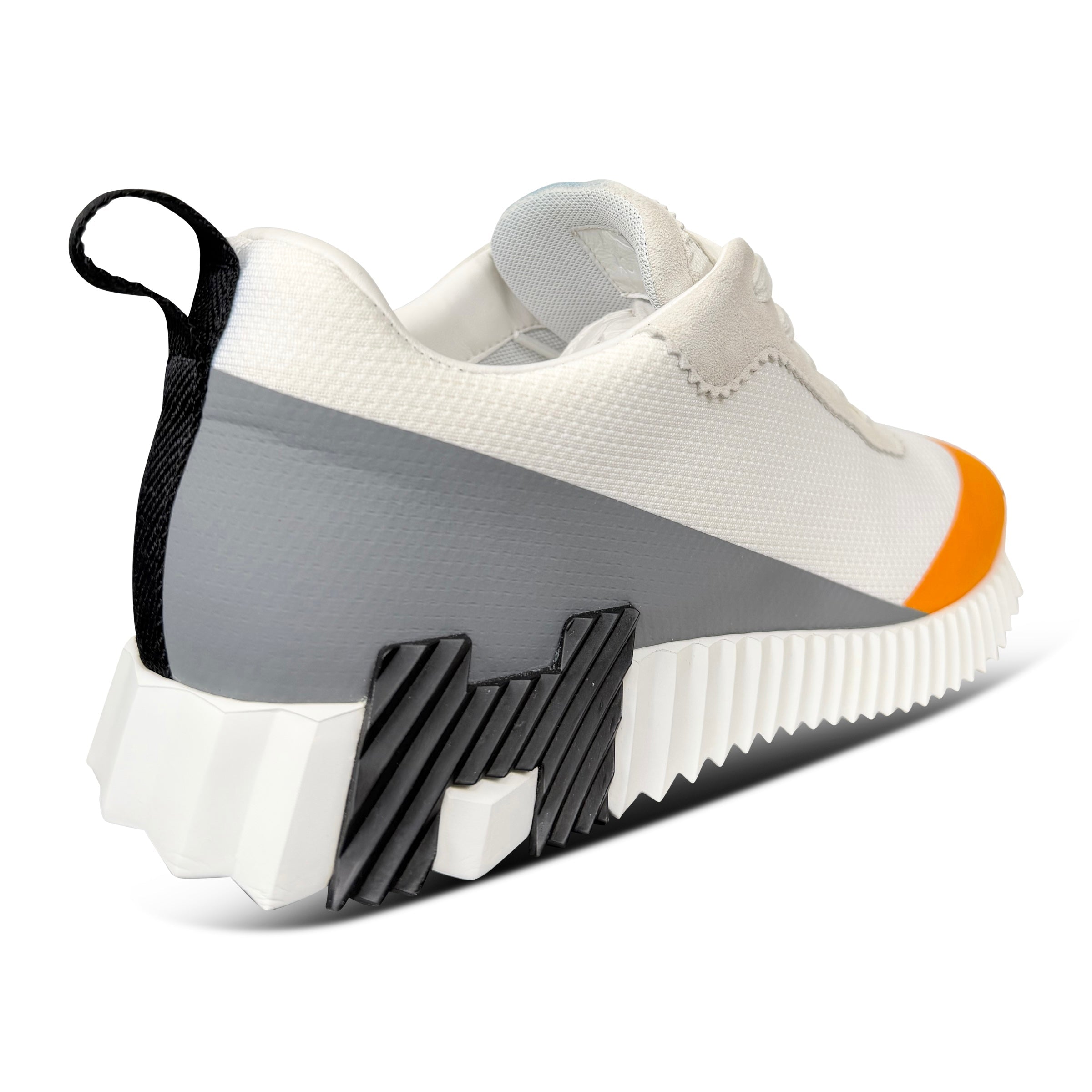 HERMES BOUNCING SNEAKER WHITE / GREY / ORANGE - UK 6 (Fits 7) | PRE OWNED - Affluent ArchivesUsed HIGH END DESIGNER CLOTHING