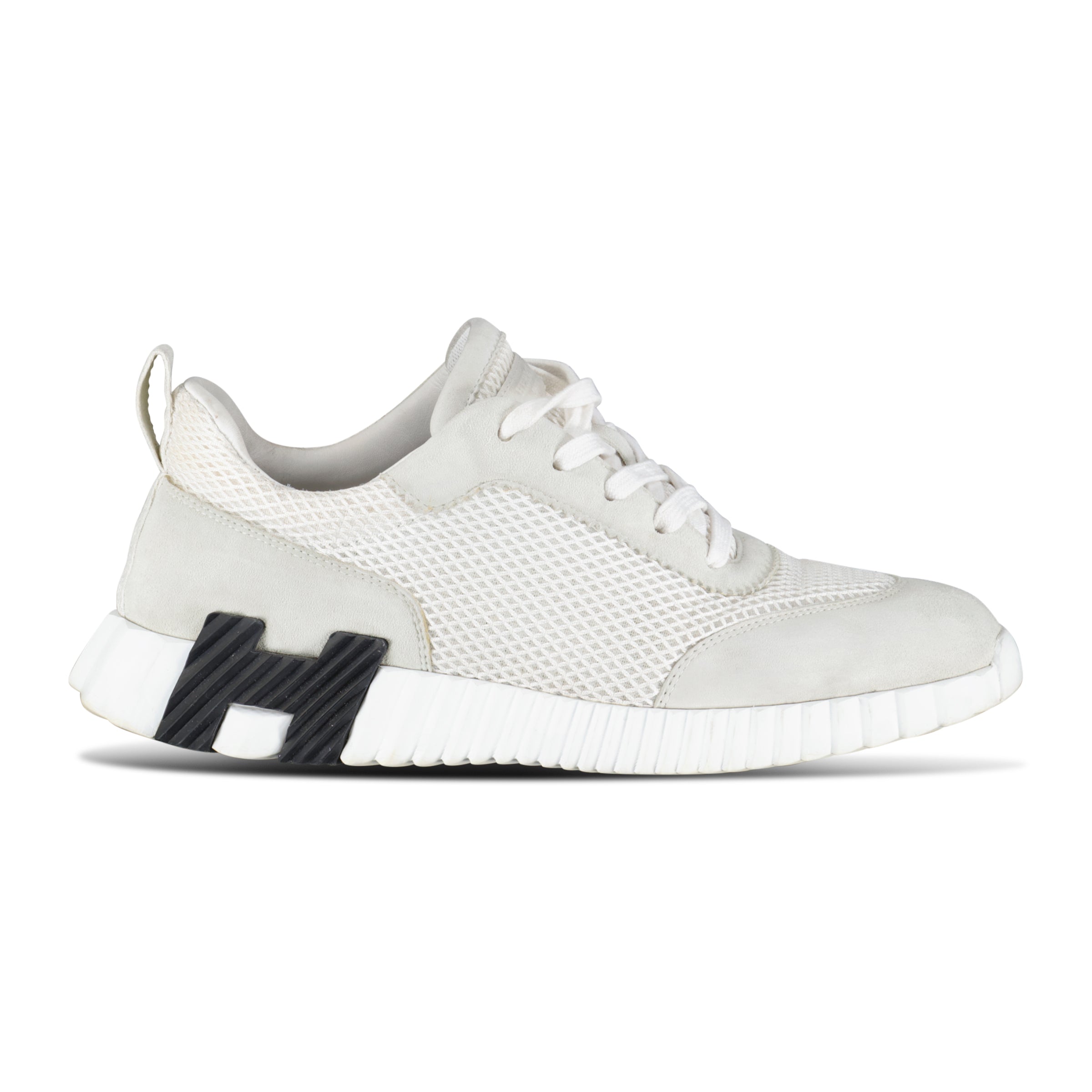HERMES BOUNCING SNEAKER WHITE - UK 6.5 (Fits 7) - Affluent ArchivesUsed HIGH END DESIGNER CLOTHING