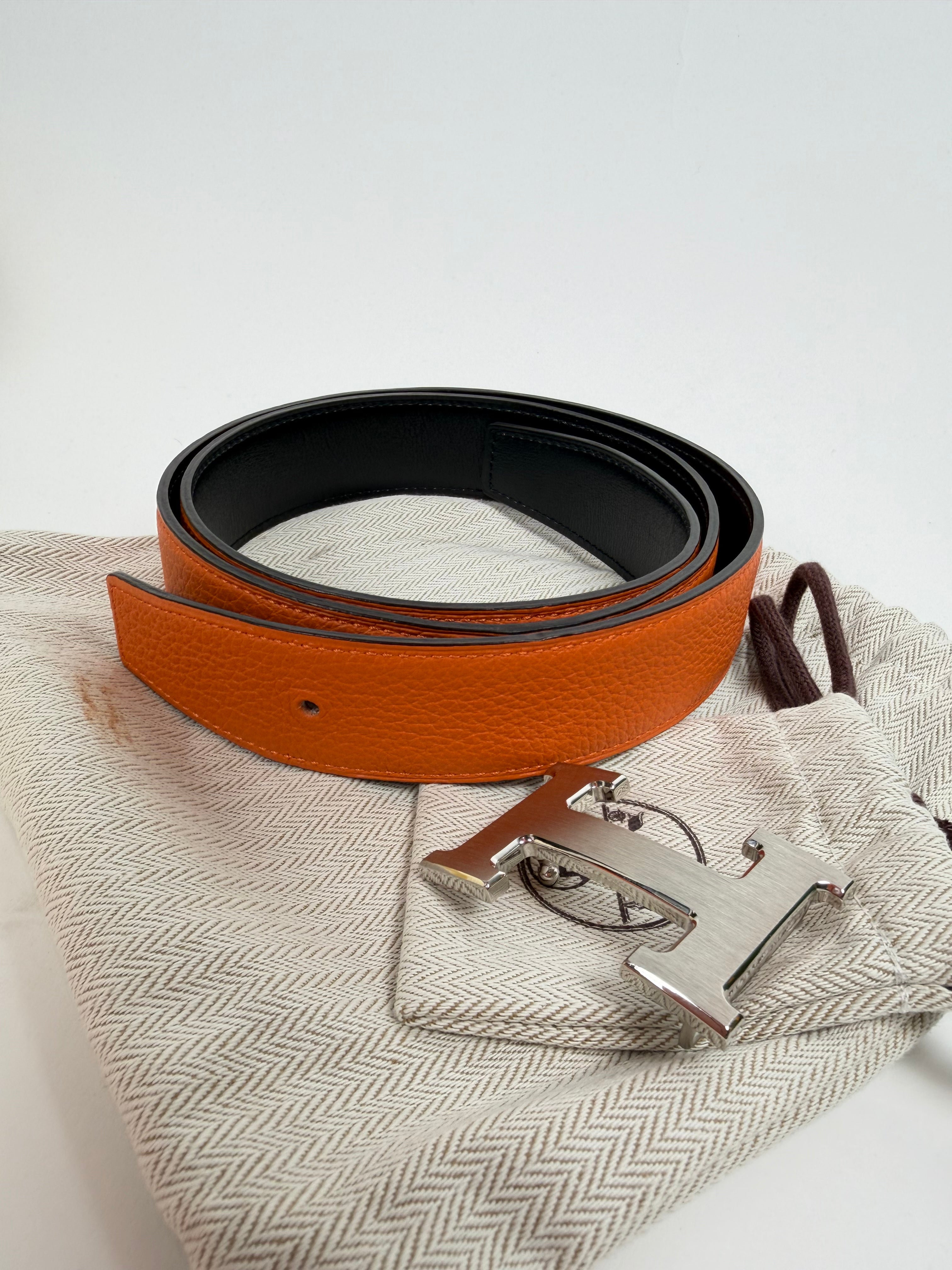 HERMES CONSTANCE BELT ORANGE - SIZE 90 (32W) | NEW - Affluent ArchivesUsed HIGH END DESIGNER CLOTHING