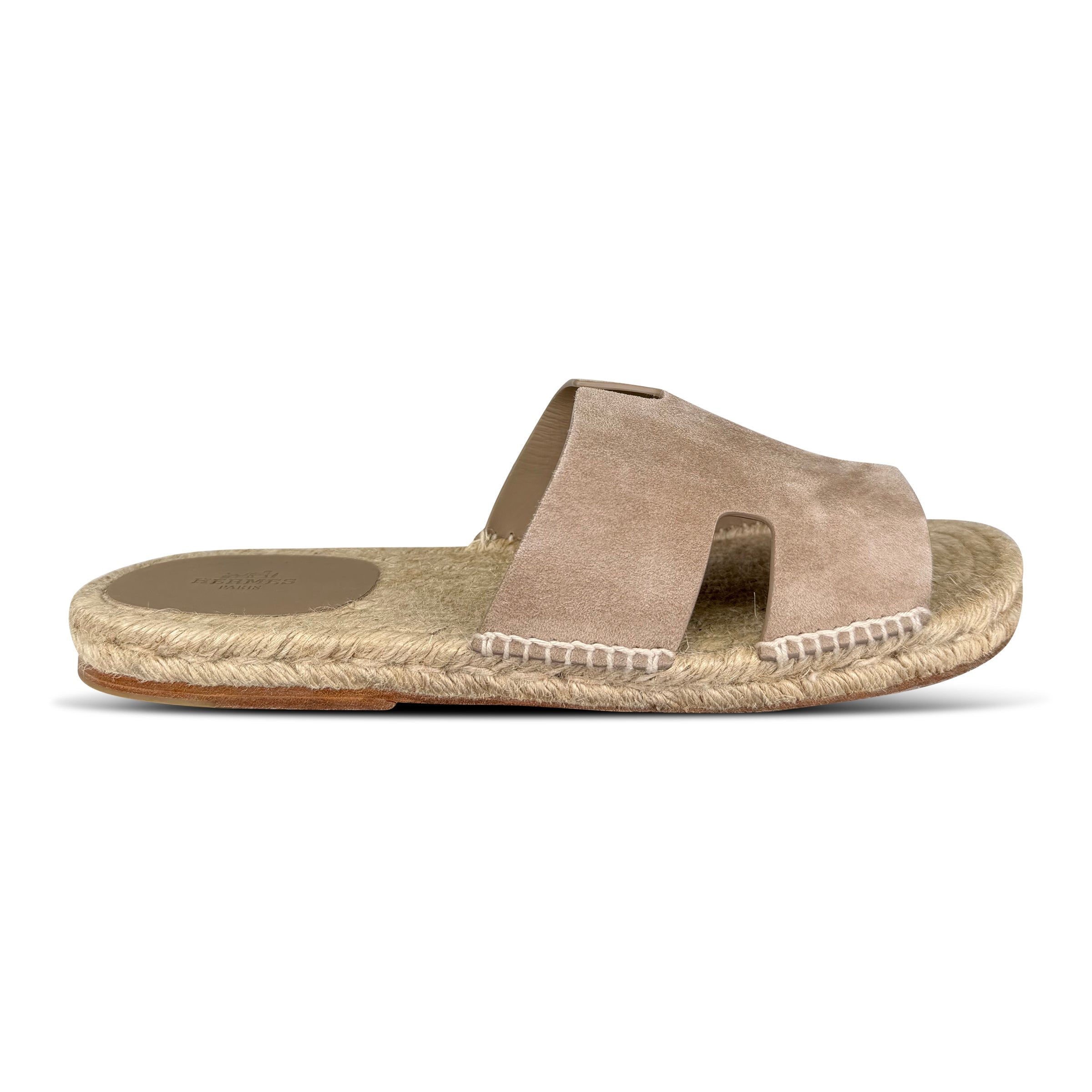 HERMES ESPADRILLE BEIGE SUEDE SANDAL - UK 10 (Fits 9) - Affluent ArchivesUsed HIGH END DESIGNER CLOTHING