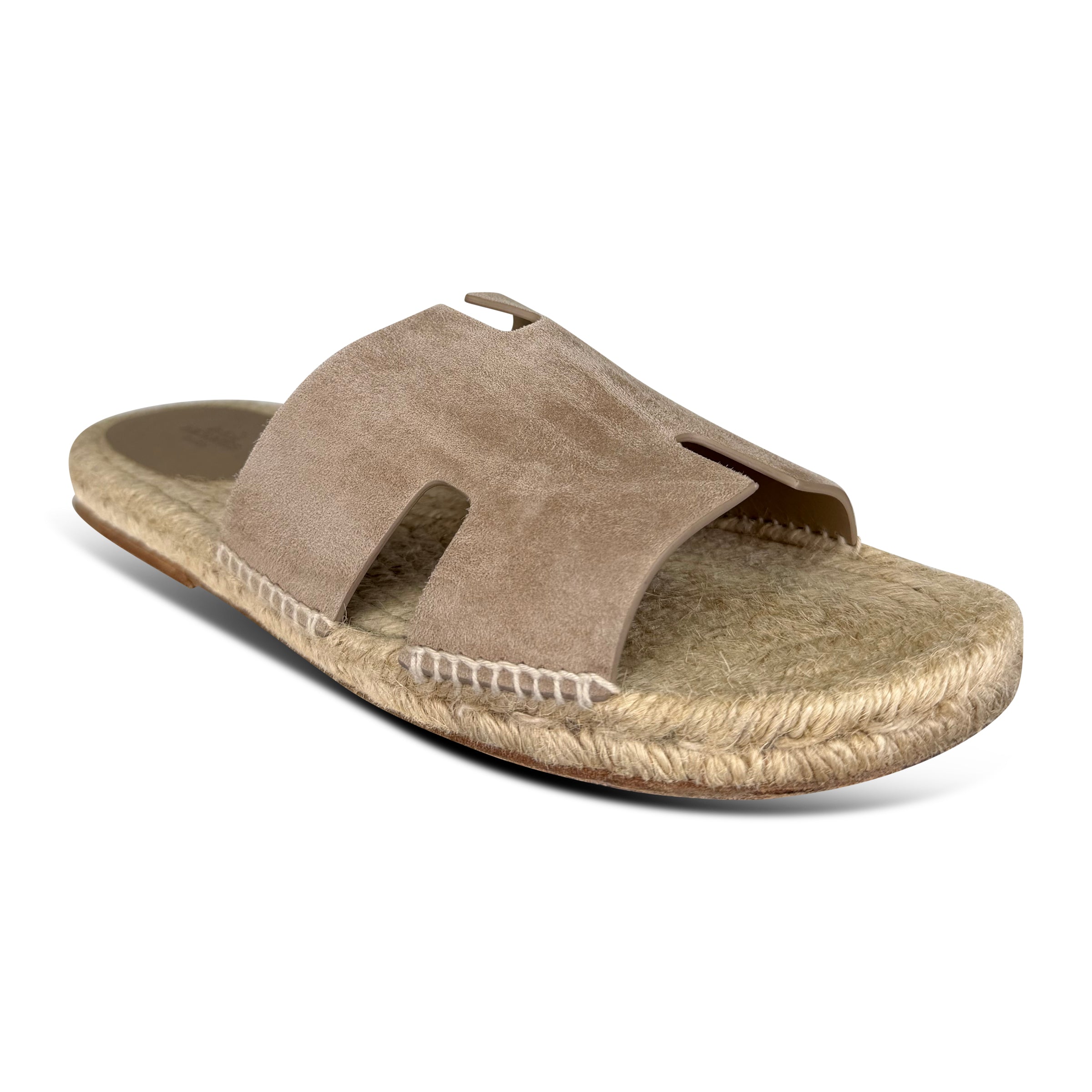 HERMES ESPADRILLE BEIGE SUEDE SANDAL - UK 10 (Fits 9) - Affluent ArchivesUsed HIGH END DESIGNER CLOTHING