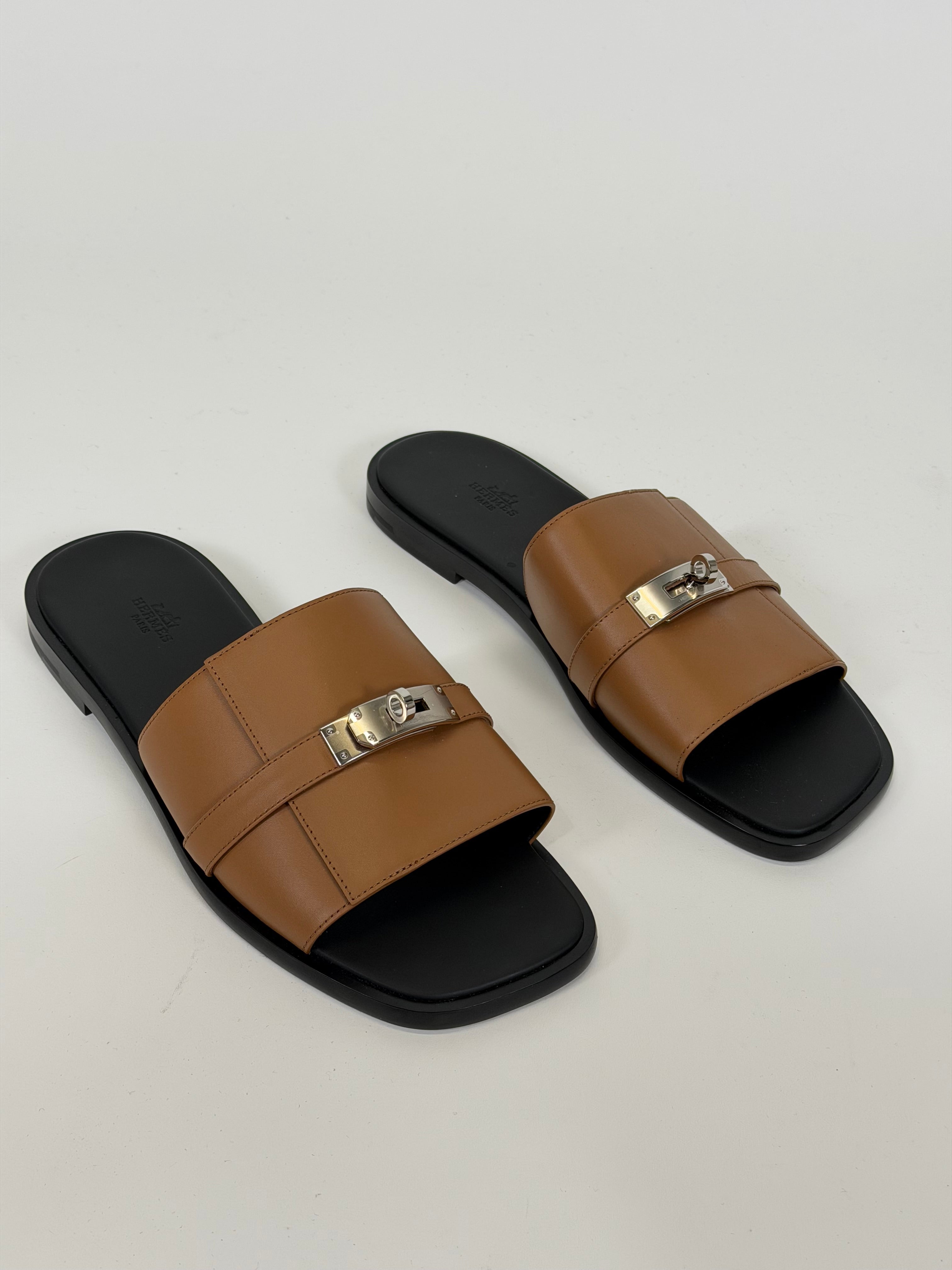 HERMES GABRIEL SANDAL TAN - UK 10 (Fit 9) - Affluent ArchivesUsed HIGH END DESIGNER CLOTHING