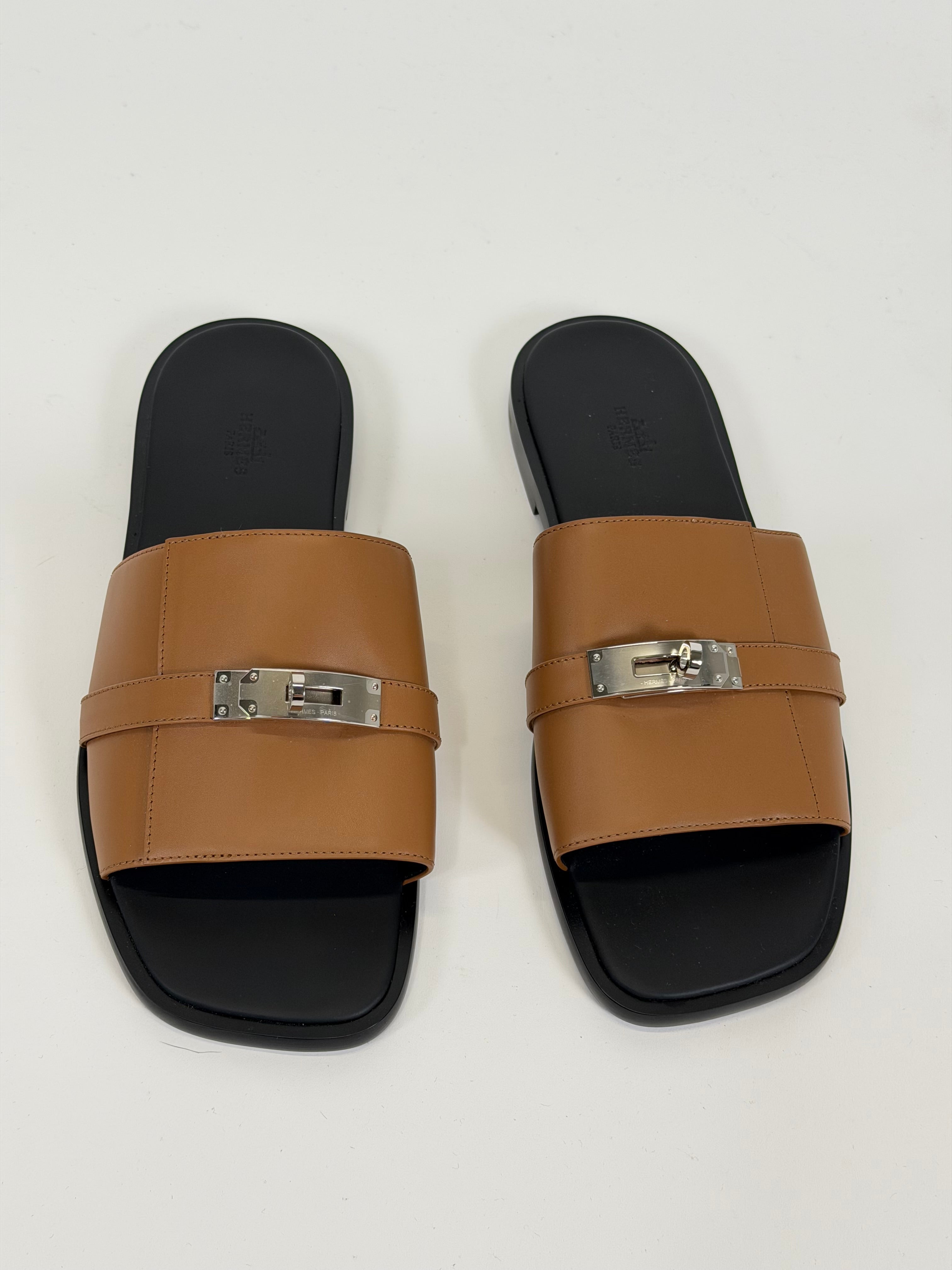 HERMES GABRIEL SANDAL TAN - UK 10 (Fit 9) - Affluent ArchivesUsed HIGH END DESIGNER CLOTHING