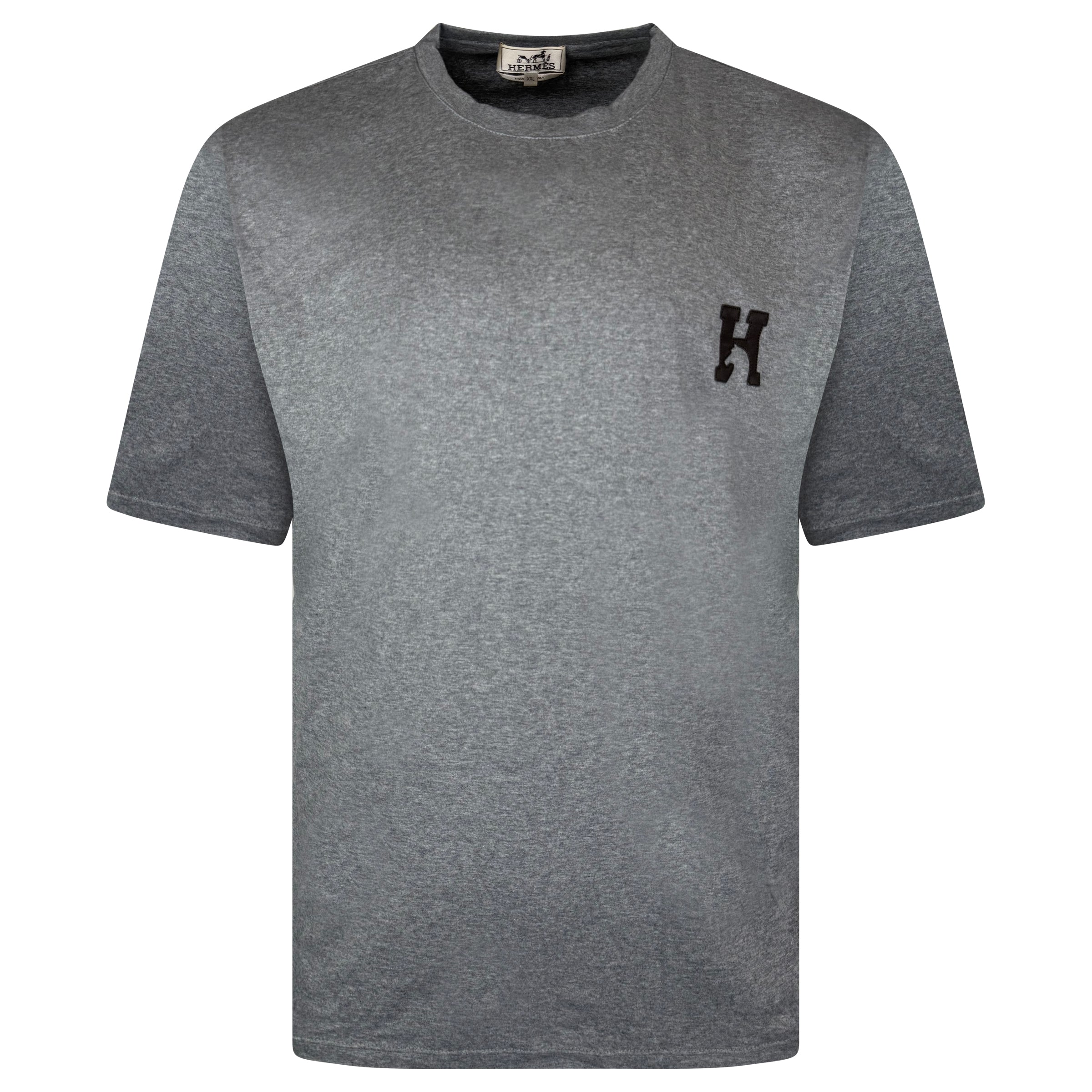 HERMES GREY LOGO T SHIRT - XXL - Affluent ArchivesUsed HIGH END DESIGNER CLOTHING