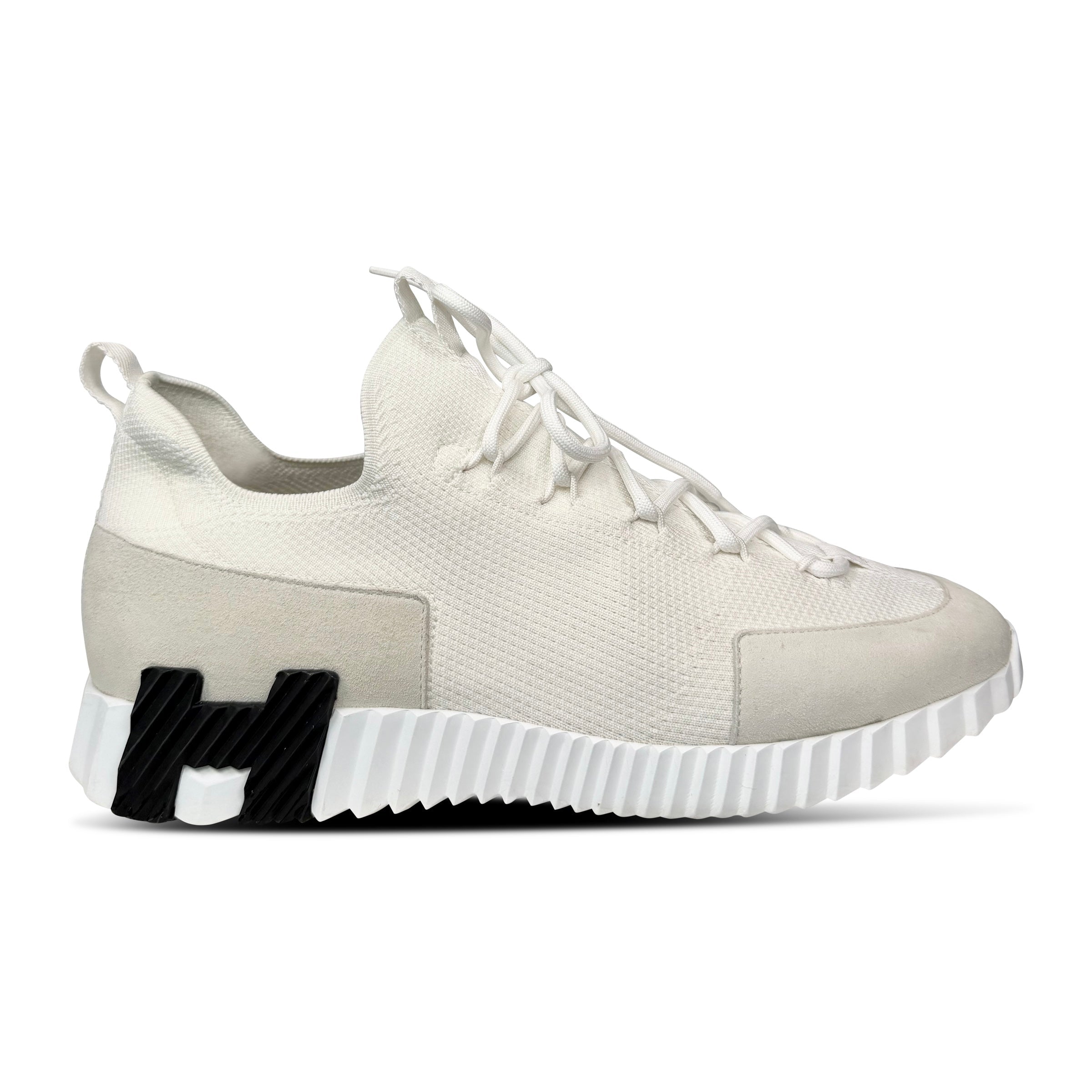 HERMES LIFT SNEAKER WHITE / BEIGE - UK 8 (42) - Affluent ArchivesUsed HIGH END DESIGNER CLOTHING