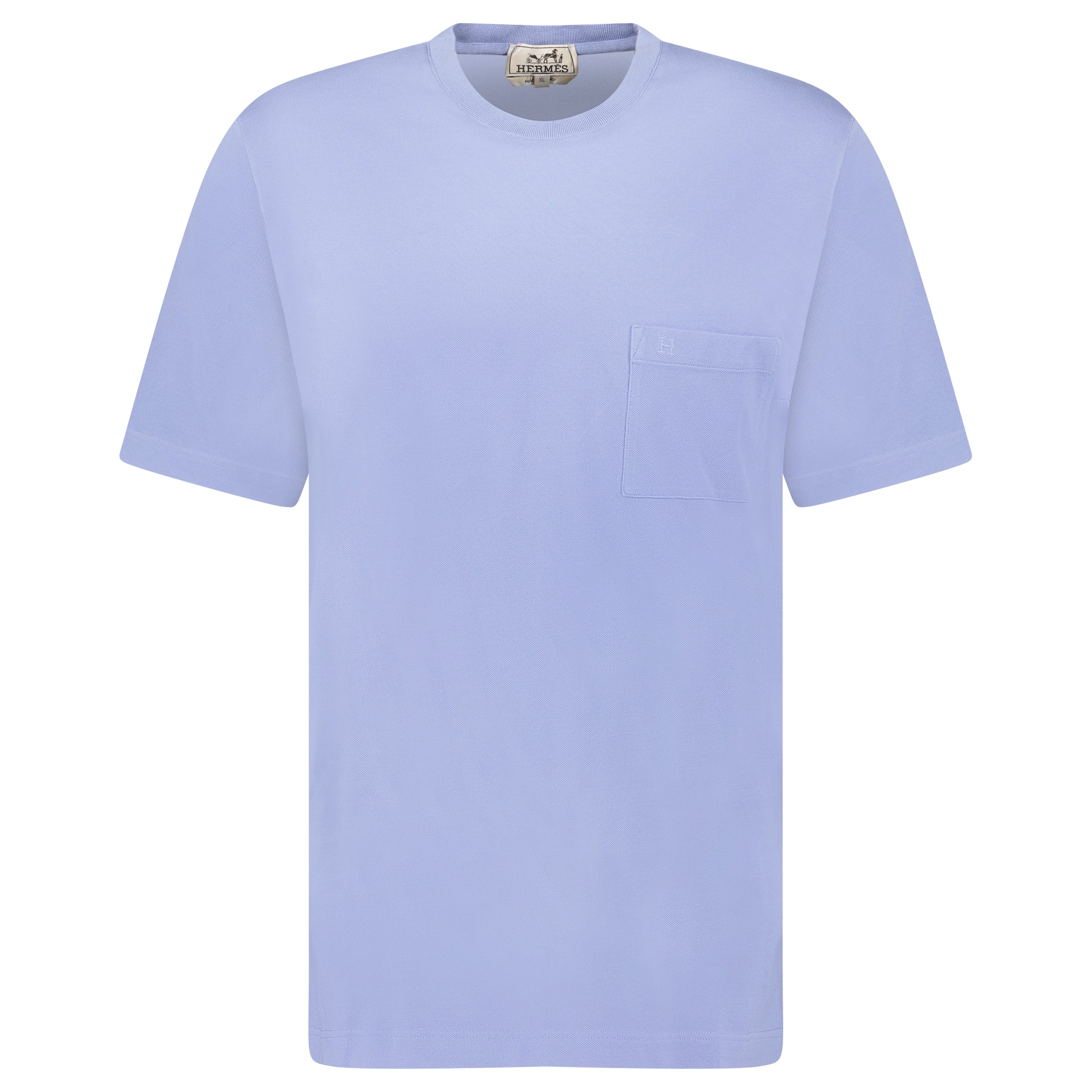 HERMES LIGHT BLUE POCKET H T SHIRT - XL - Affluent ArchivesUsed HIGH END DESIGNER CLOTHING