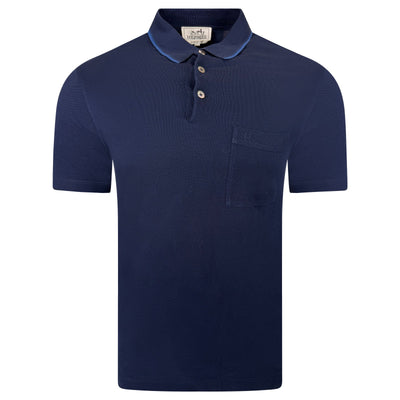 Hermes Navy Polo Shirt - Large | Pre-Owned