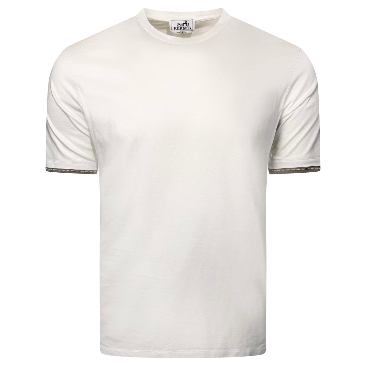 HERMES WHITE POCKET H T SHIRT - LARGE | PRE OWNED - Affluent ArchivesUsed HIGH END DESIGNER CLOTHING