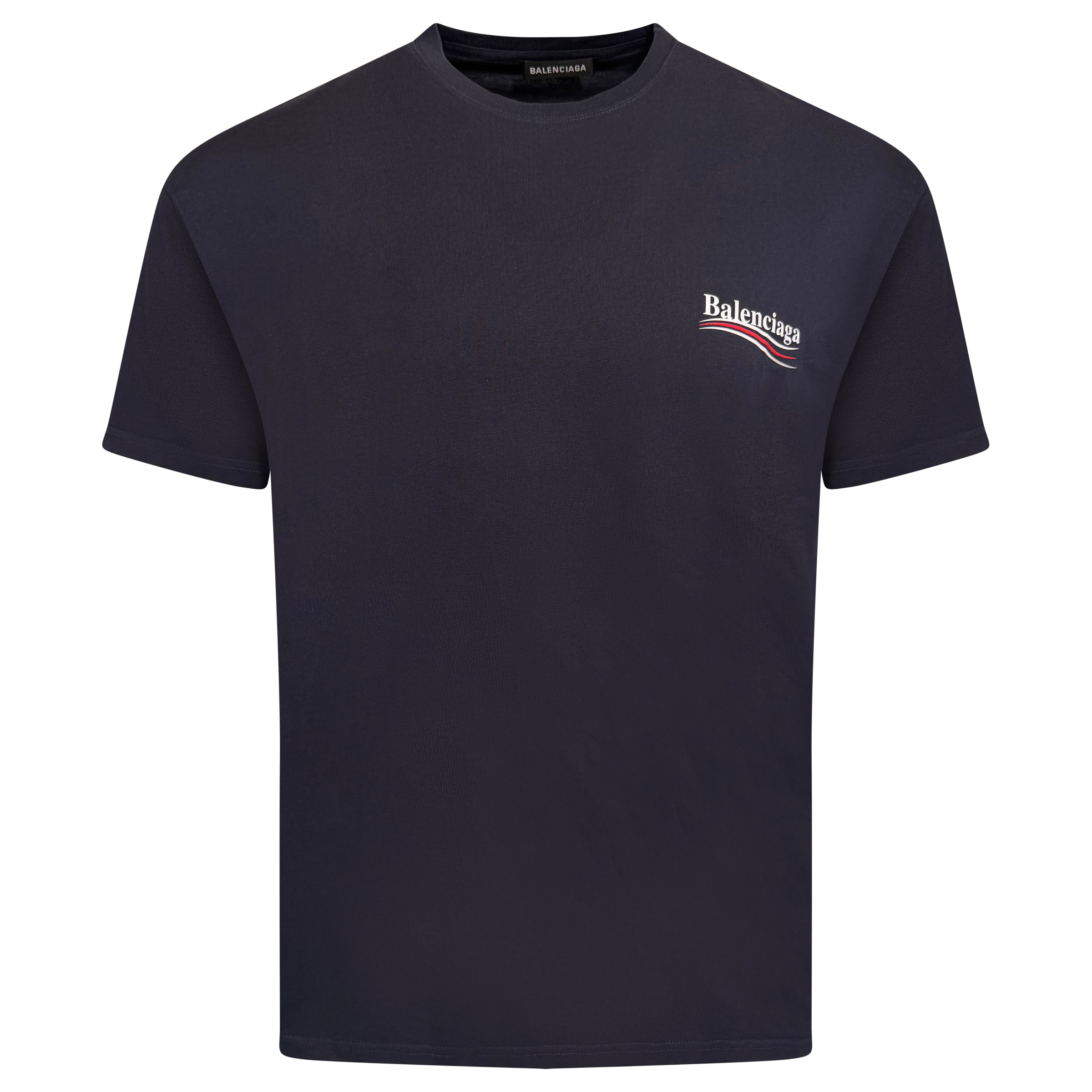 BALENCIAGA POLITCAL T SHIRT NAVYW - MEDIUM (Fits Large) | PRE OWNED