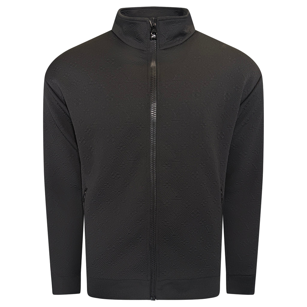 LOUIS VUITTON BLACK MONOGRAM FLEECE JACKET - MEDIUM (Fits Large) | PRE OWNED