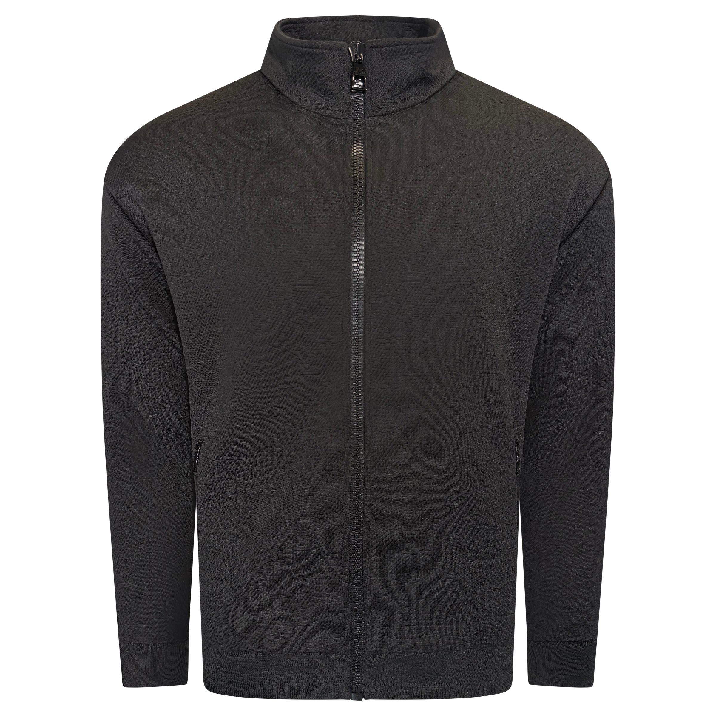 LOUIS VUITTON BLACK MONOGRAM FLEECE JACKET - MEDIUM (Fits Large) | PRE OWNED