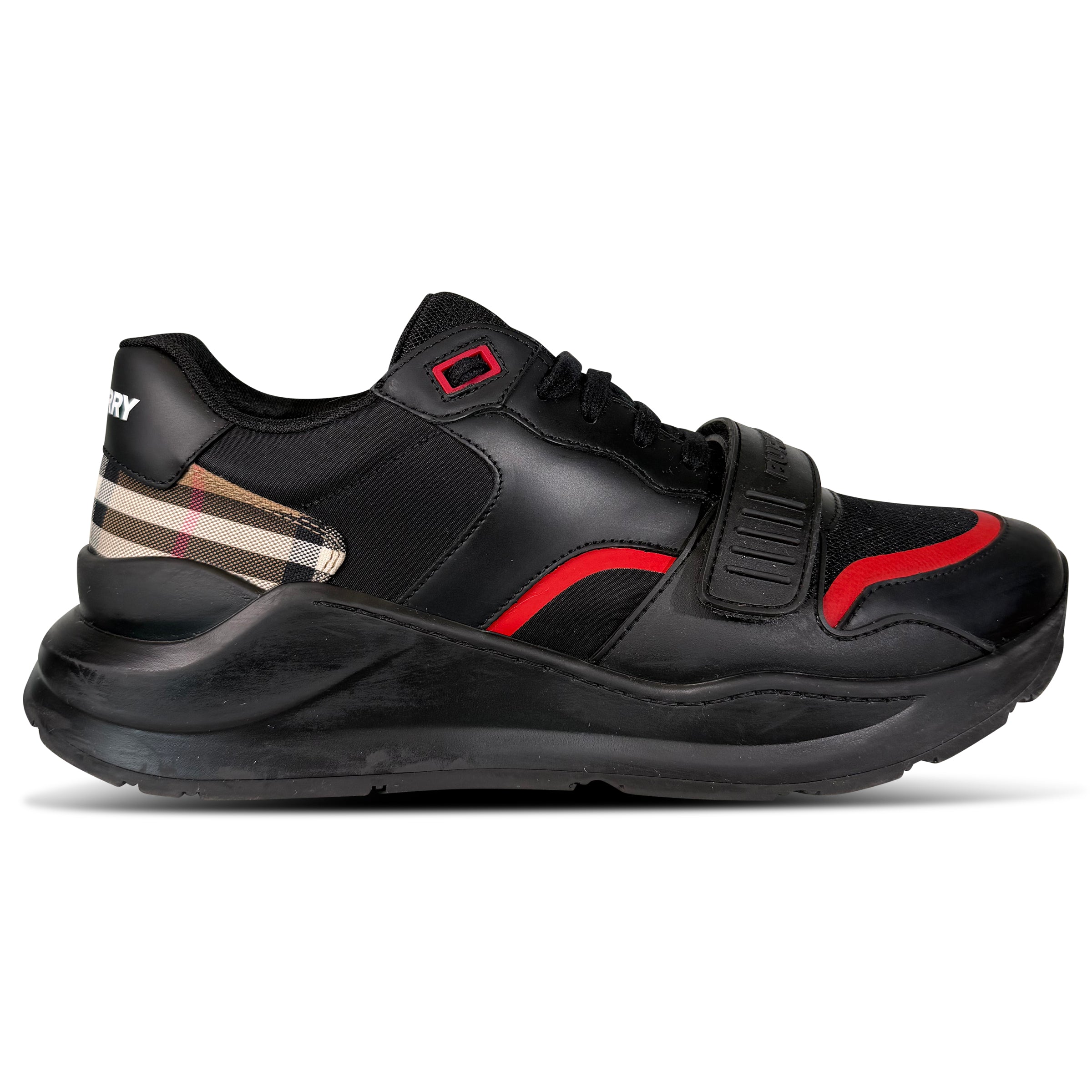 BURBERRY BLACK TRAINER - UK 10 (Fit 11) | PRE OWNED