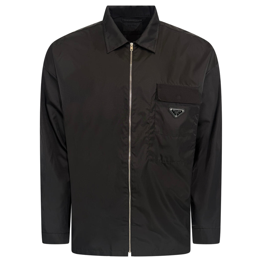 PRADA BLACK RE NYLON OVERSHIRT - XXL| PRE OWNED