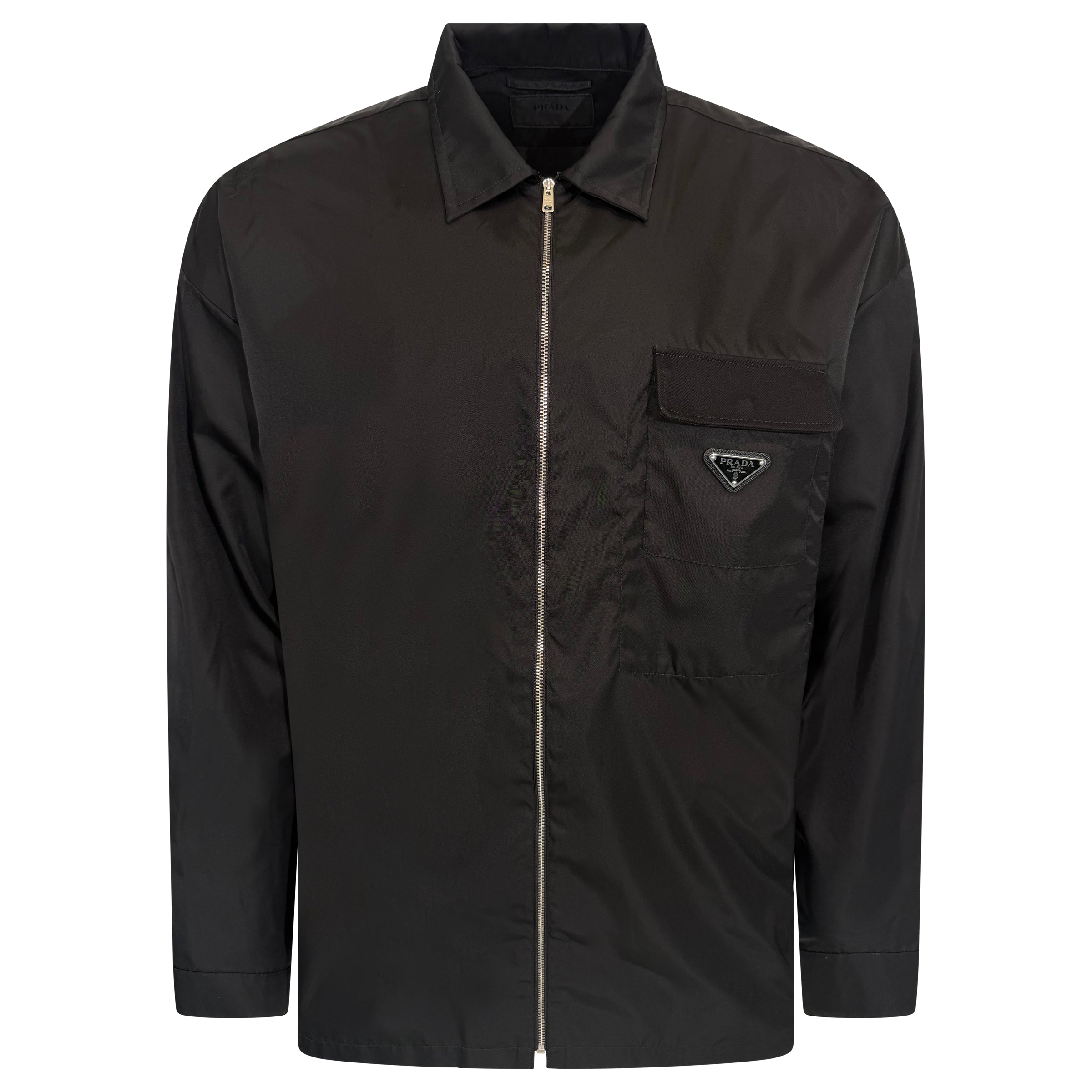 PRADA BLACK RE NYLON OVERSHIRT - XXL| PRE OWNED