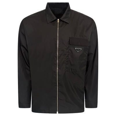 PRADA BLACK RE NYLON OVERSHIRT - XXL| PRE OWNED
