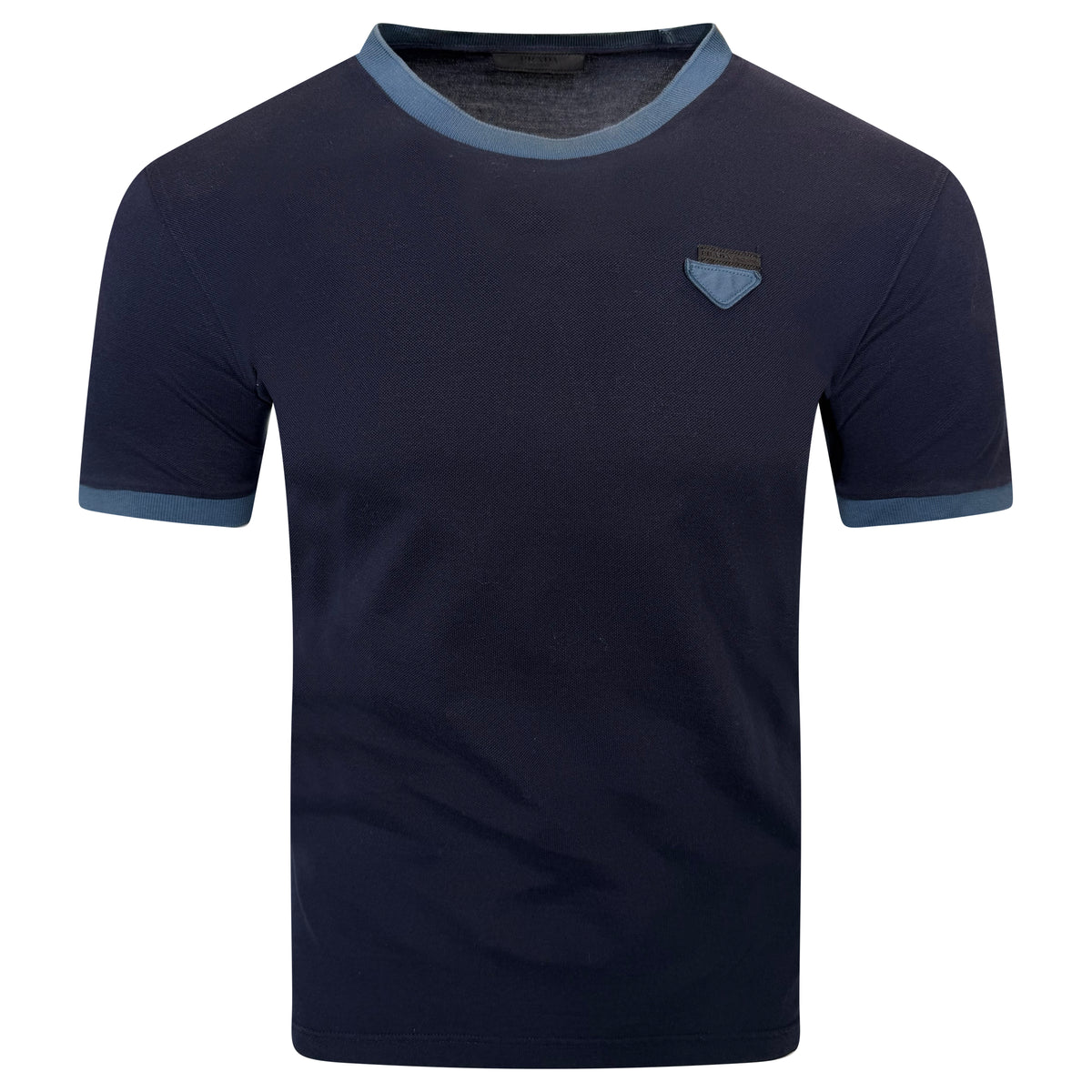 PRADA NAVY LOGO T SHIRT - SMALL | PRE OWNED