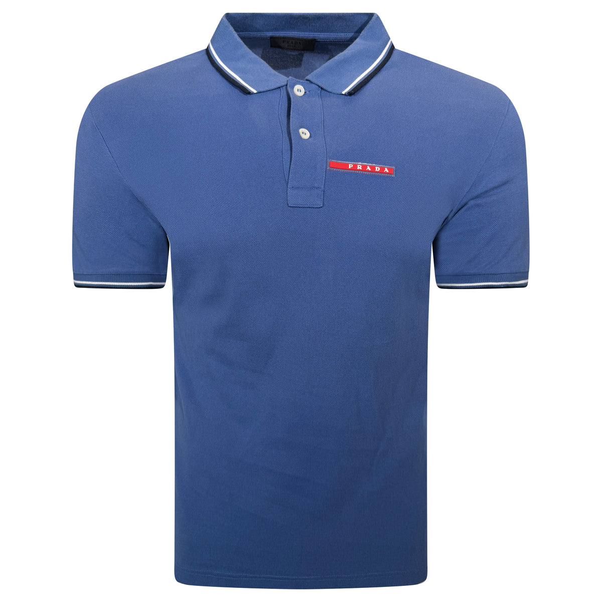 PRADA LINEA ROSSA LIGHT BLUE POLO - LARGE (Fits Medium) | PRE OWNED