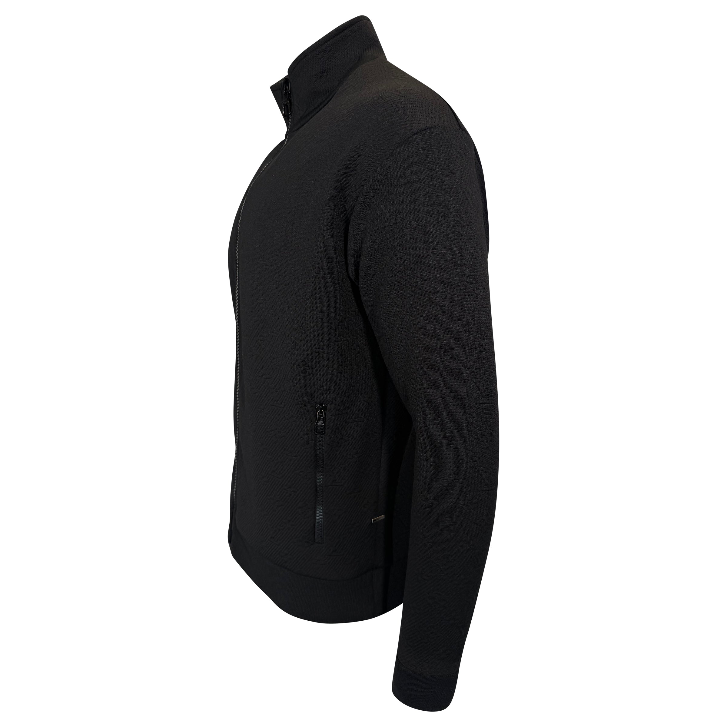 LOUIS VUITTON BLACK MONOGRAM FLEECE JACKET - MEDIUM (Fits Large) | PRE OWNED