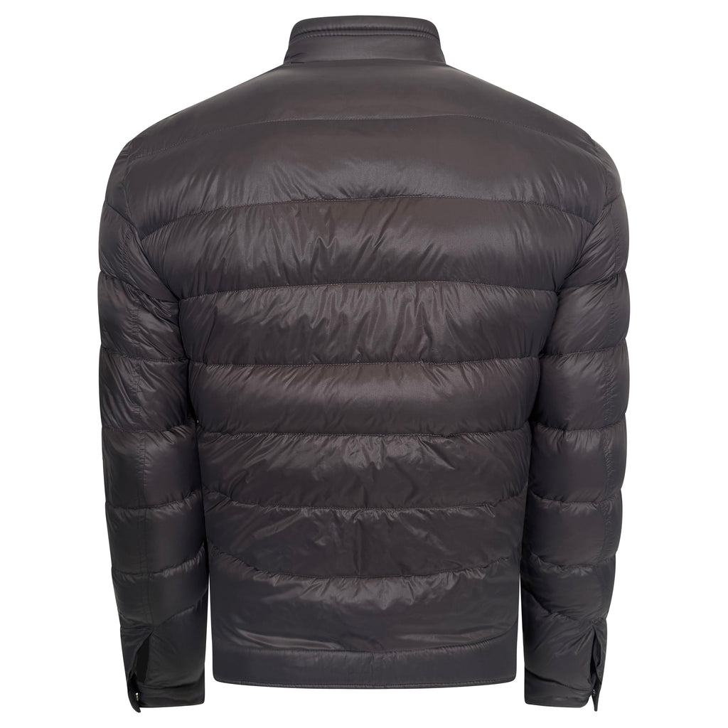 PRADA GREY QUILTED PUFFER COAT - L FITS (M) | PRE OWNED
