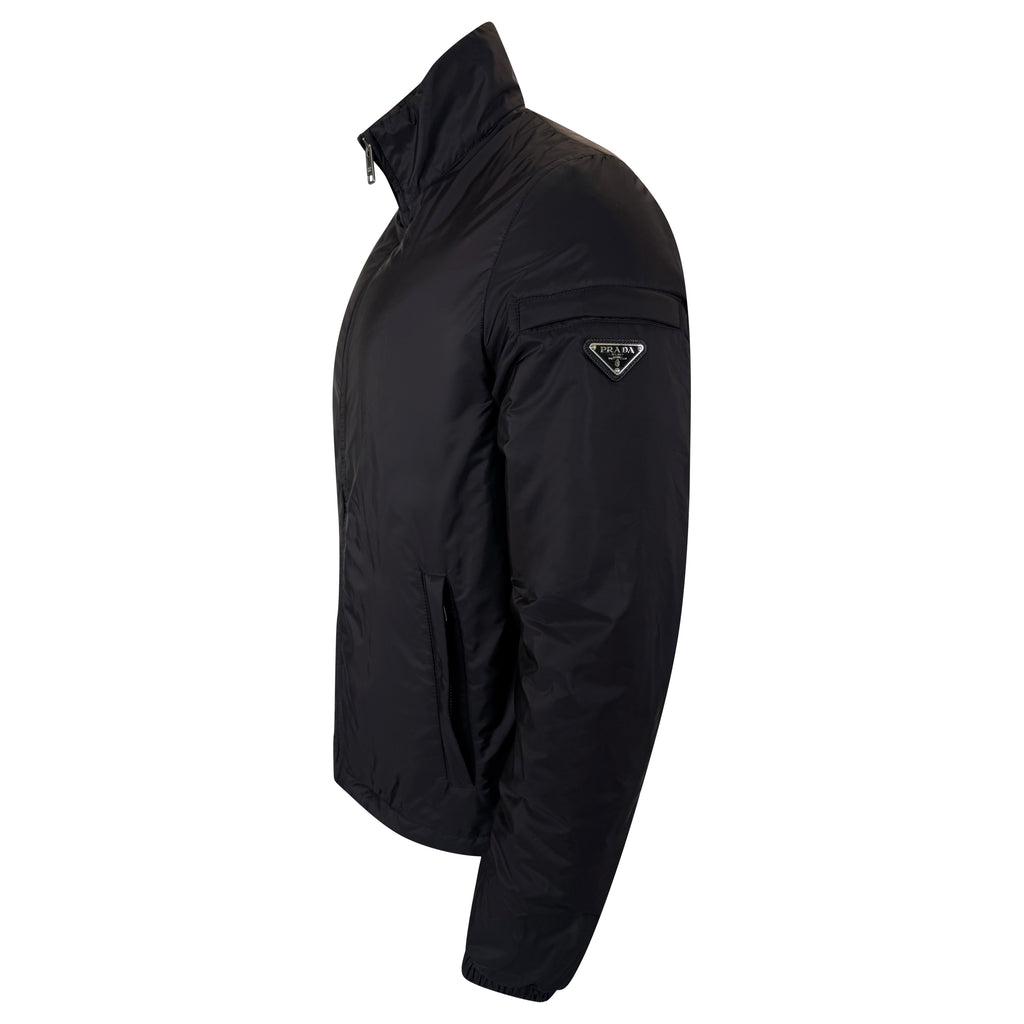 PRADA RE NYLON BLACK PADDED JACKET - LARGE (Fits Medium) | PRE OWNED